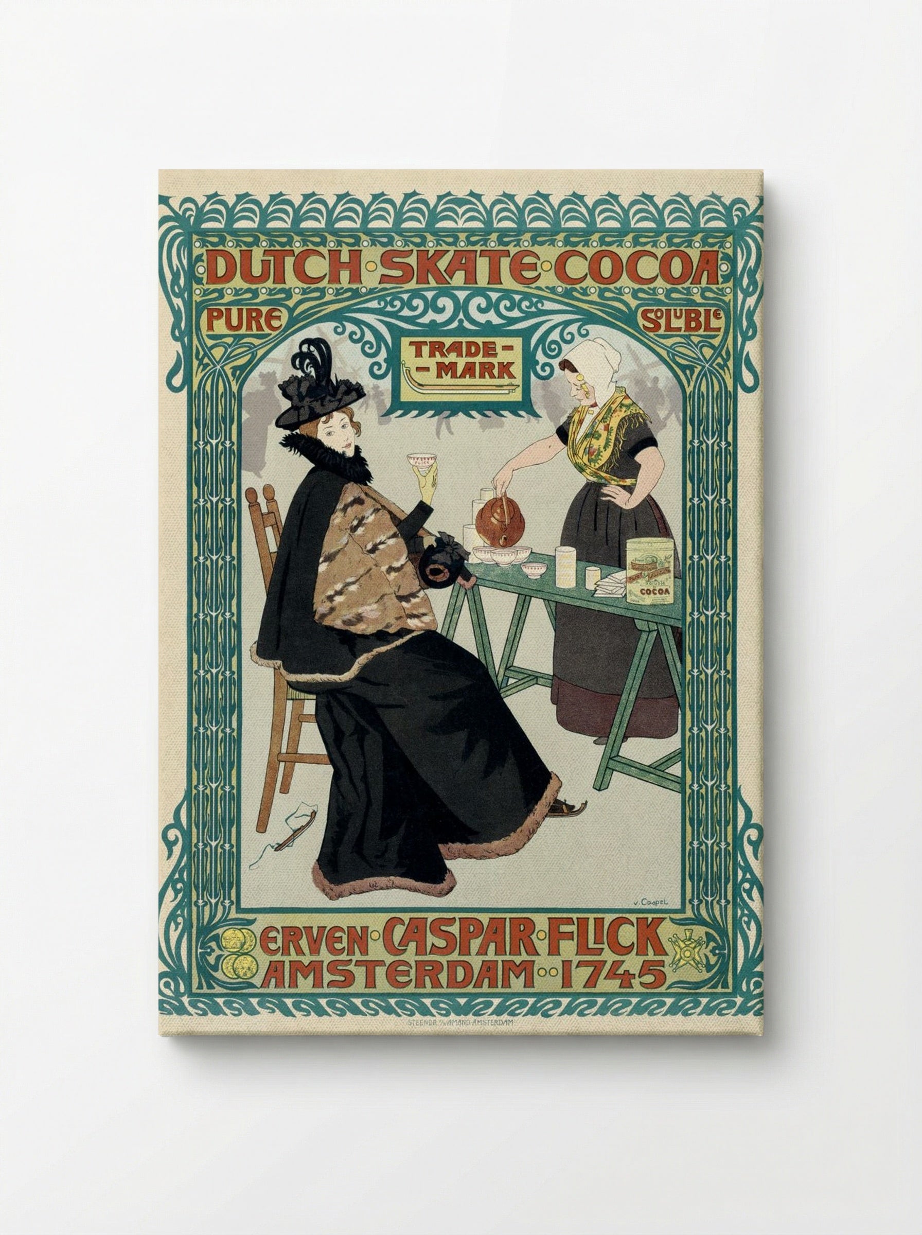 Dutch Skate Cocoa Advertisement - Johann Georg van Caspel - Canvas