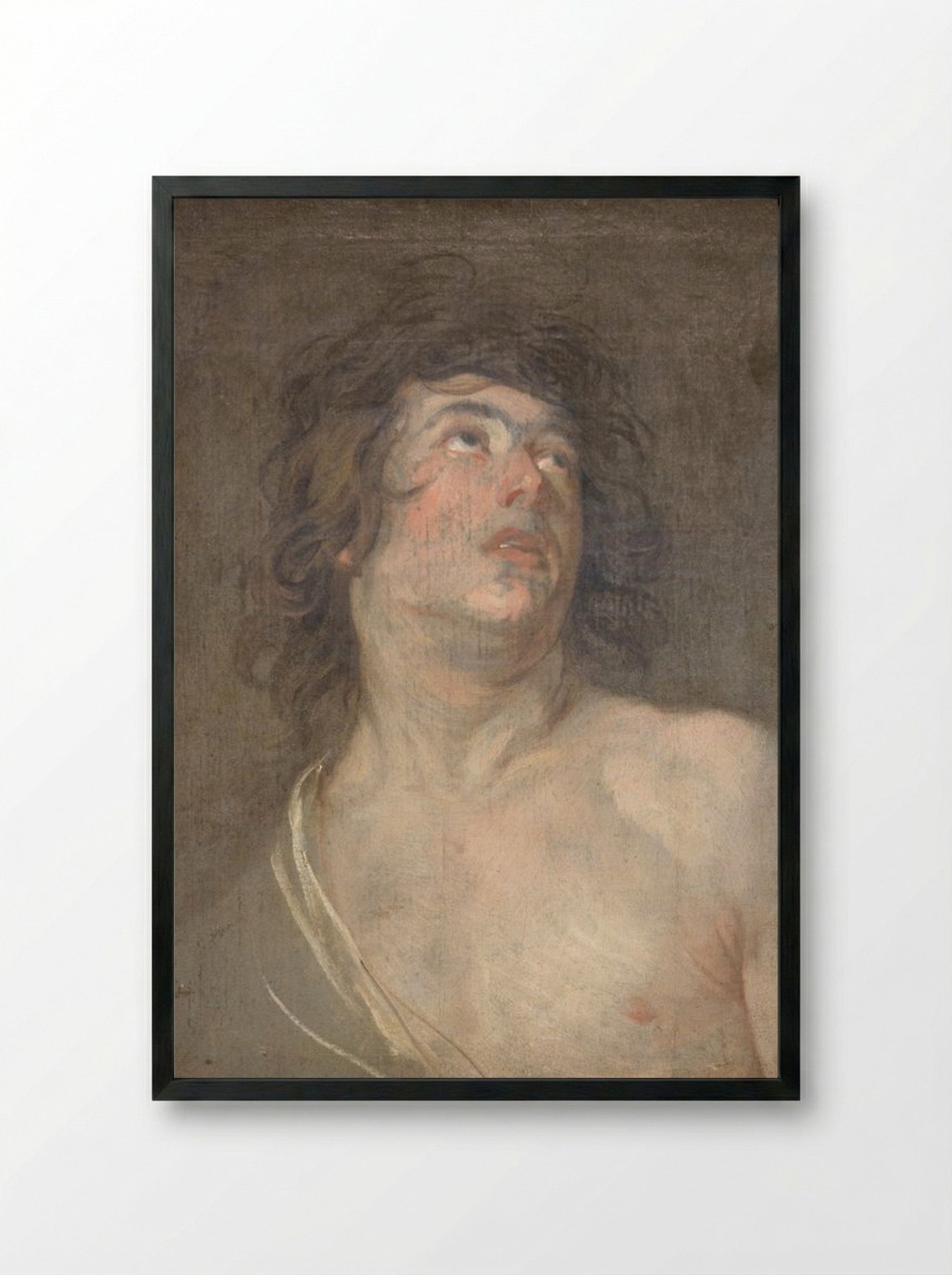 Study for Saint Sebastian - Anthony van Dyck - Framed Print Black