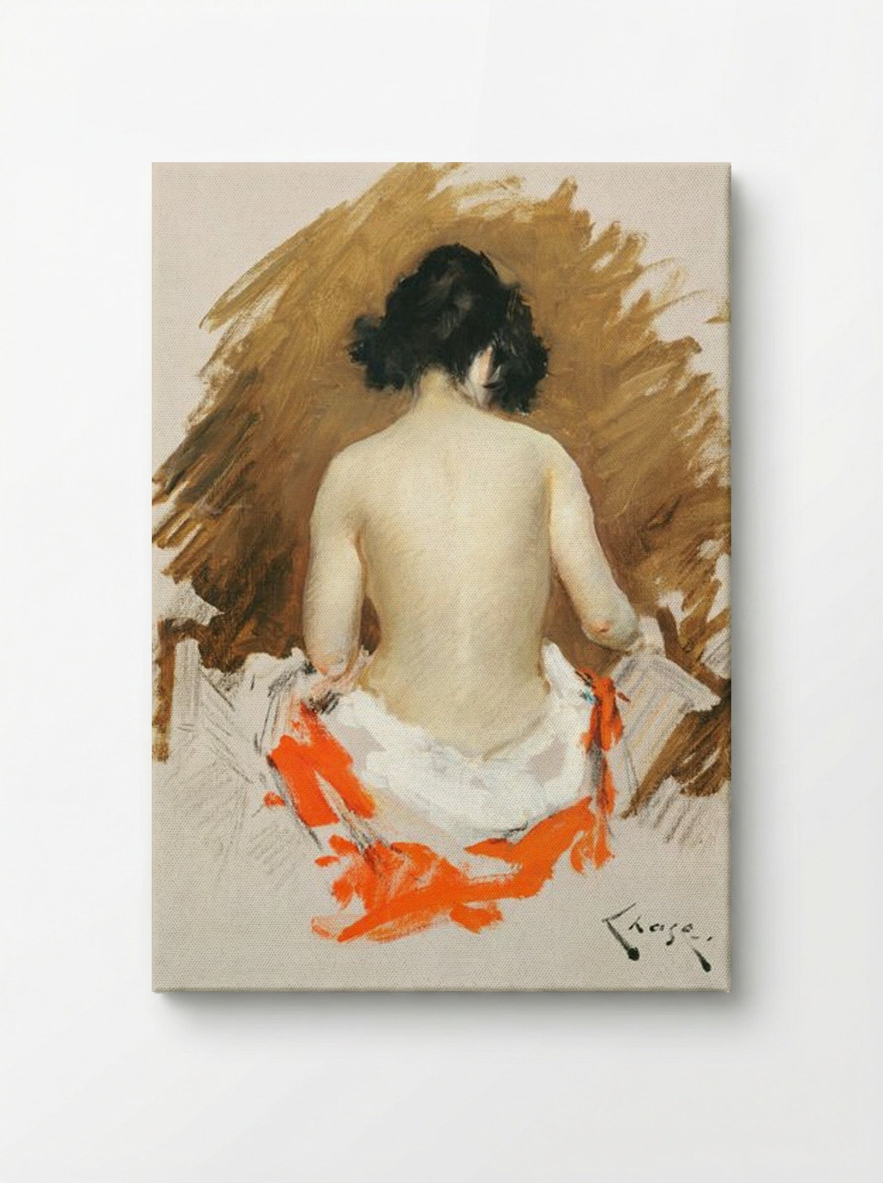 Nude with Kimono - William Merritt Chase - Canvas