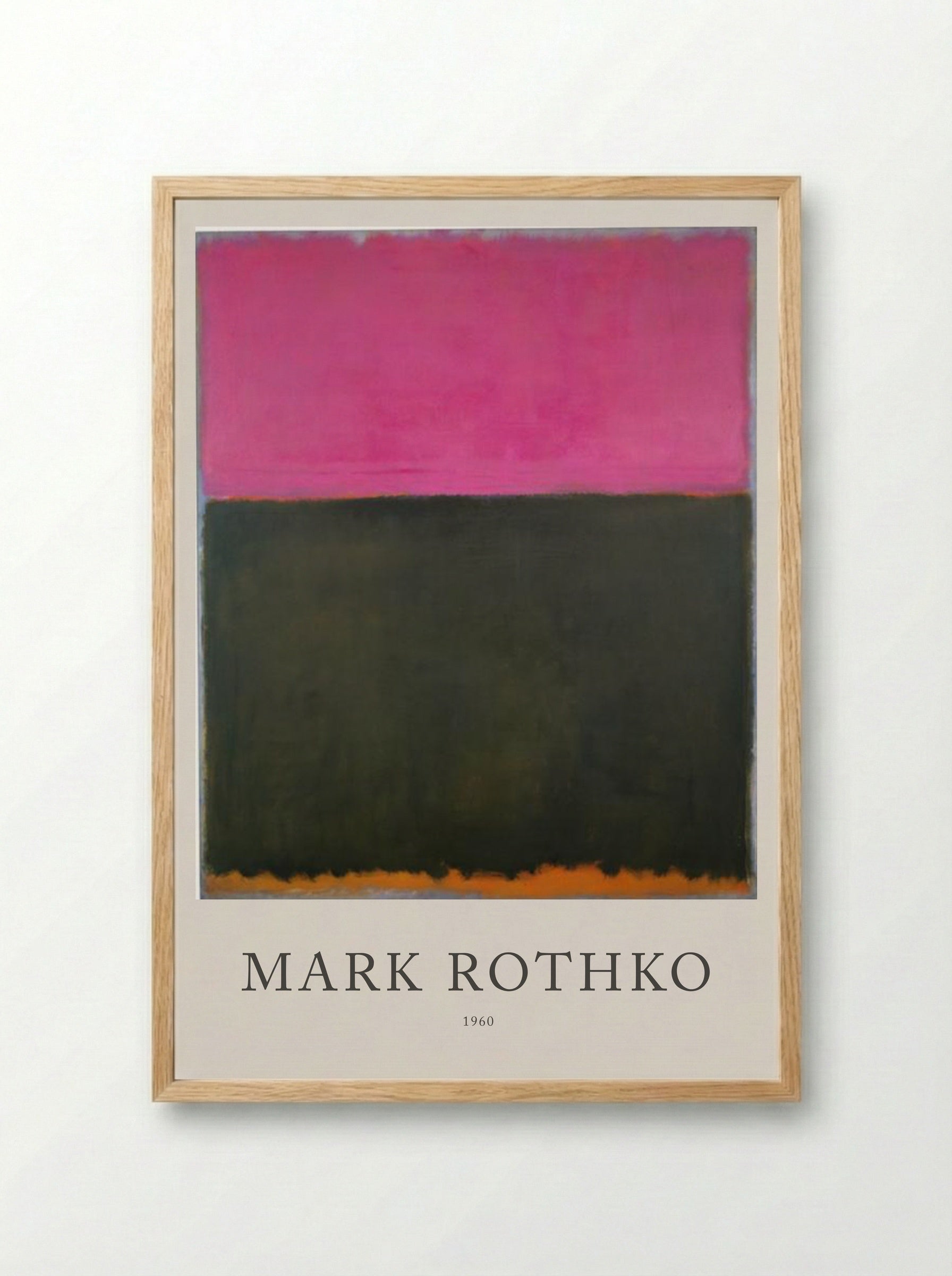 Untitled (Pink over Dark Green) - Mark Rothko - Framed Print Wood