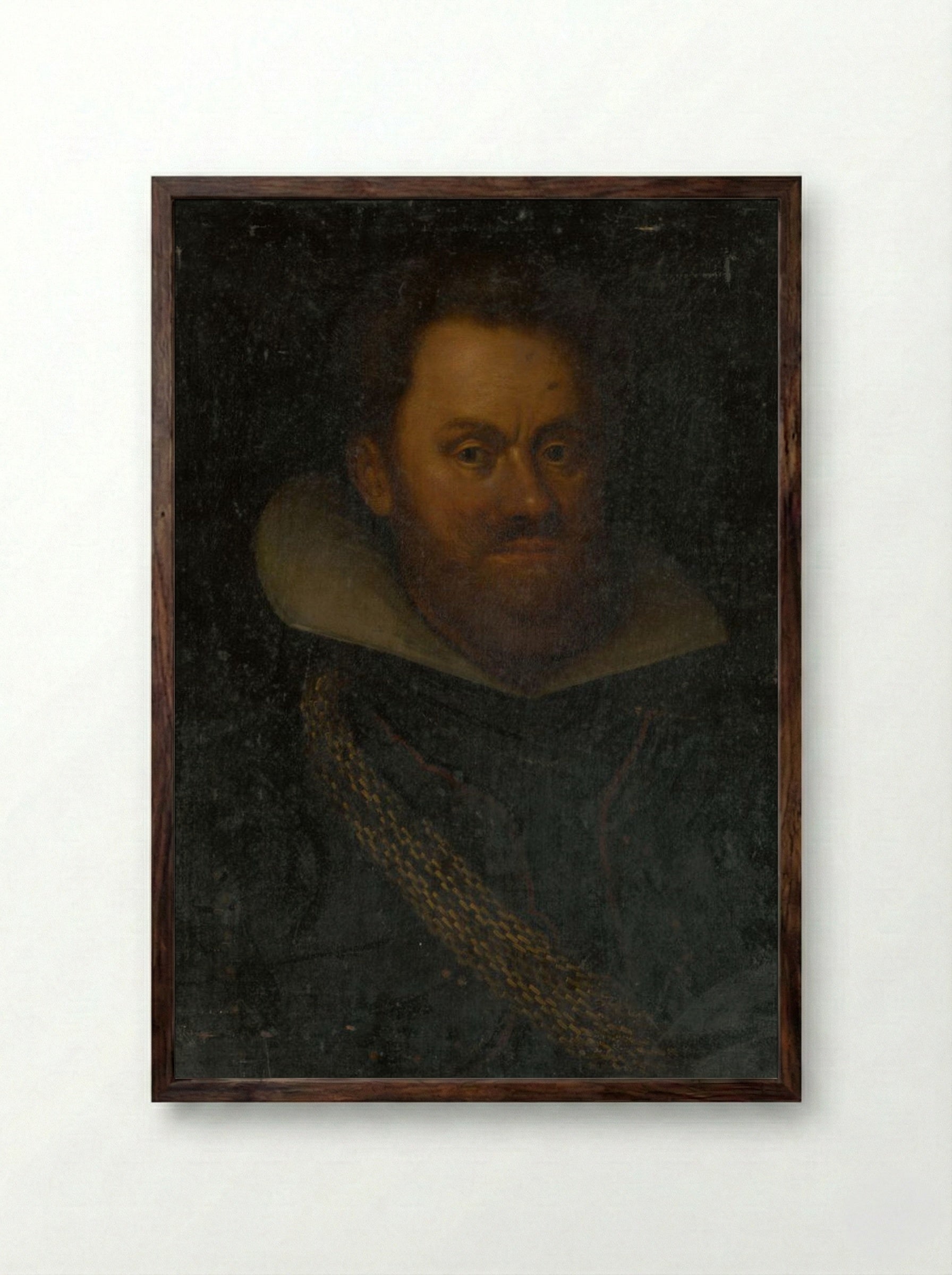 Portrait of an Old Nobleman - Fine Art Print - Framed Print Dark Wood