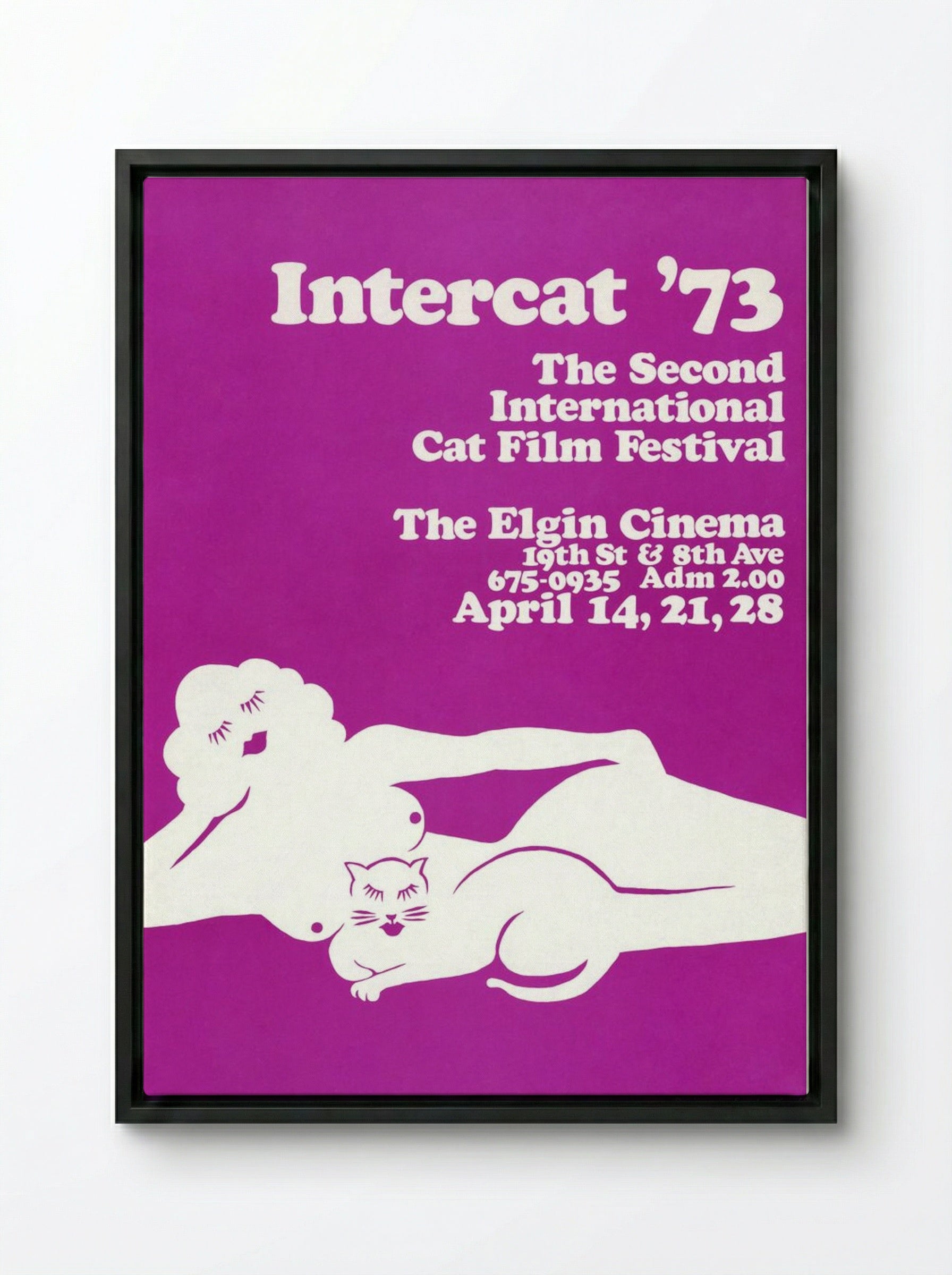 Intercat '73: The Second International Cat Film Festival - Sandra Kopell - Framed Canvas Black