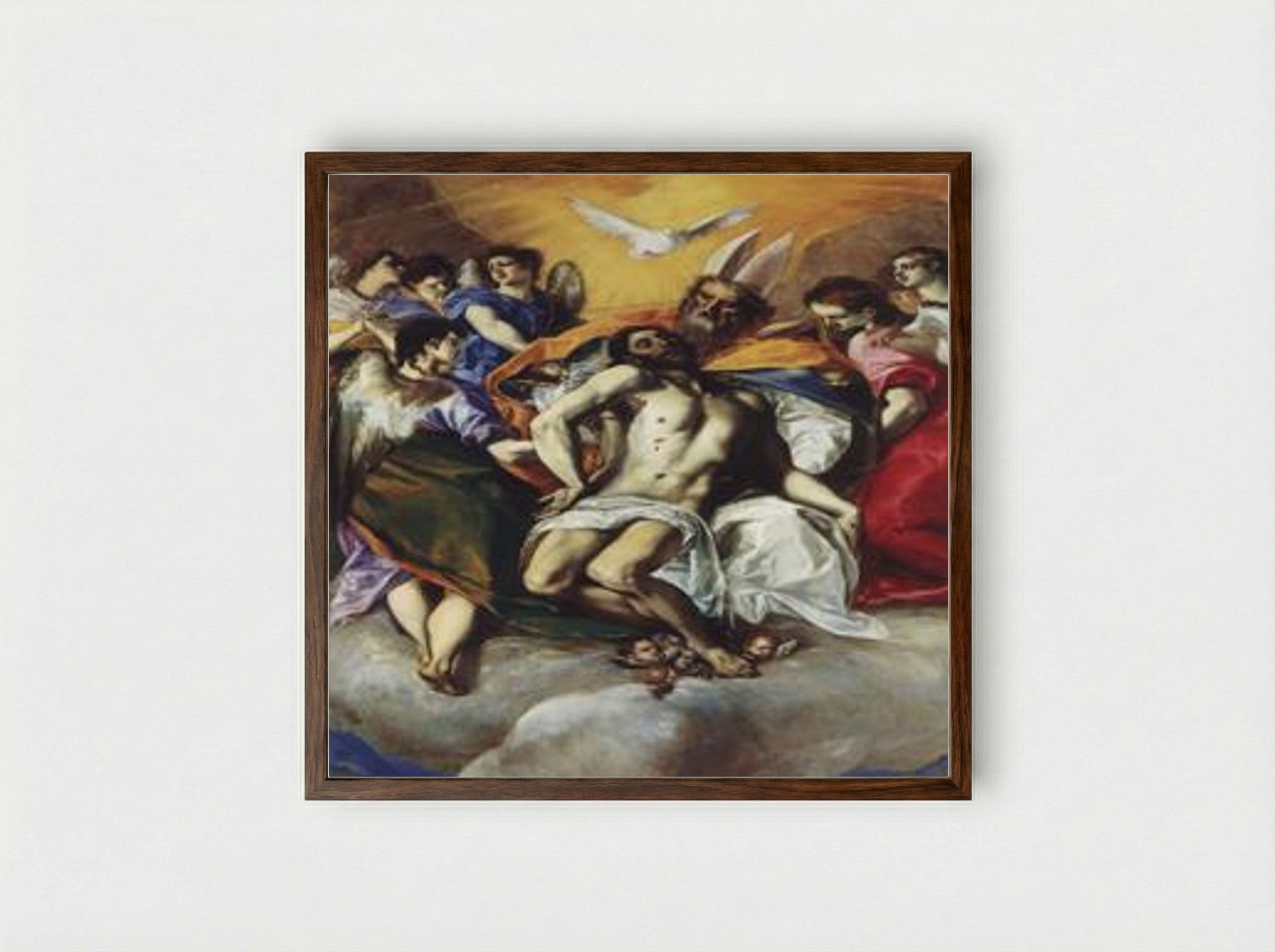 The Holy Trinity - El Greco - Framed Print Dark Wood