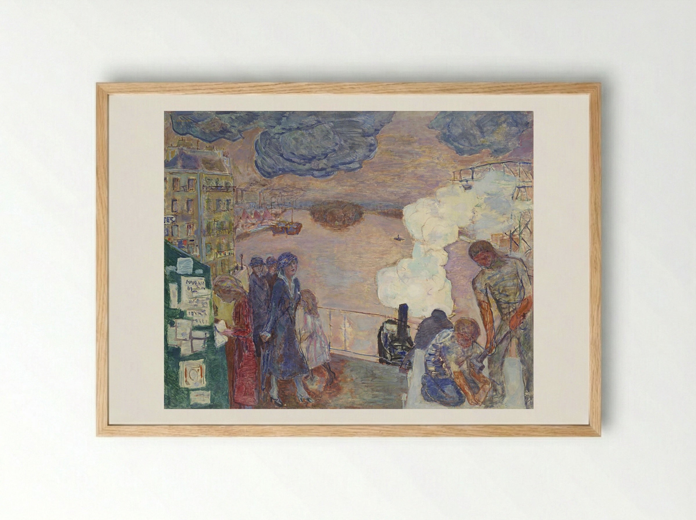 Workers on the Banks of the Seine - Maximilian Kurzweil - Framed Print Wood