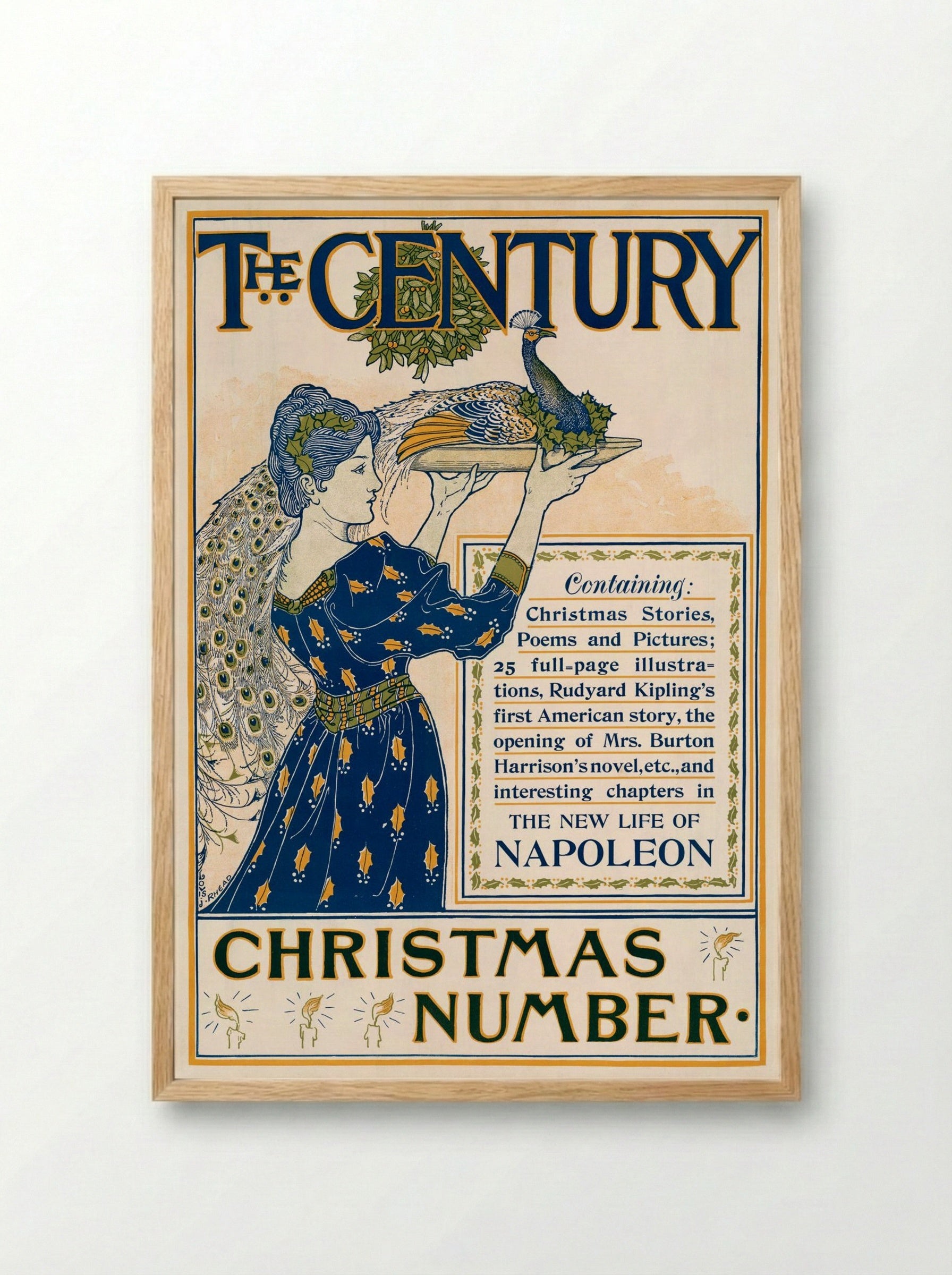 The Century, Christmas Number (Magazine Cover) - Louis Rhead - Framed Print Wood