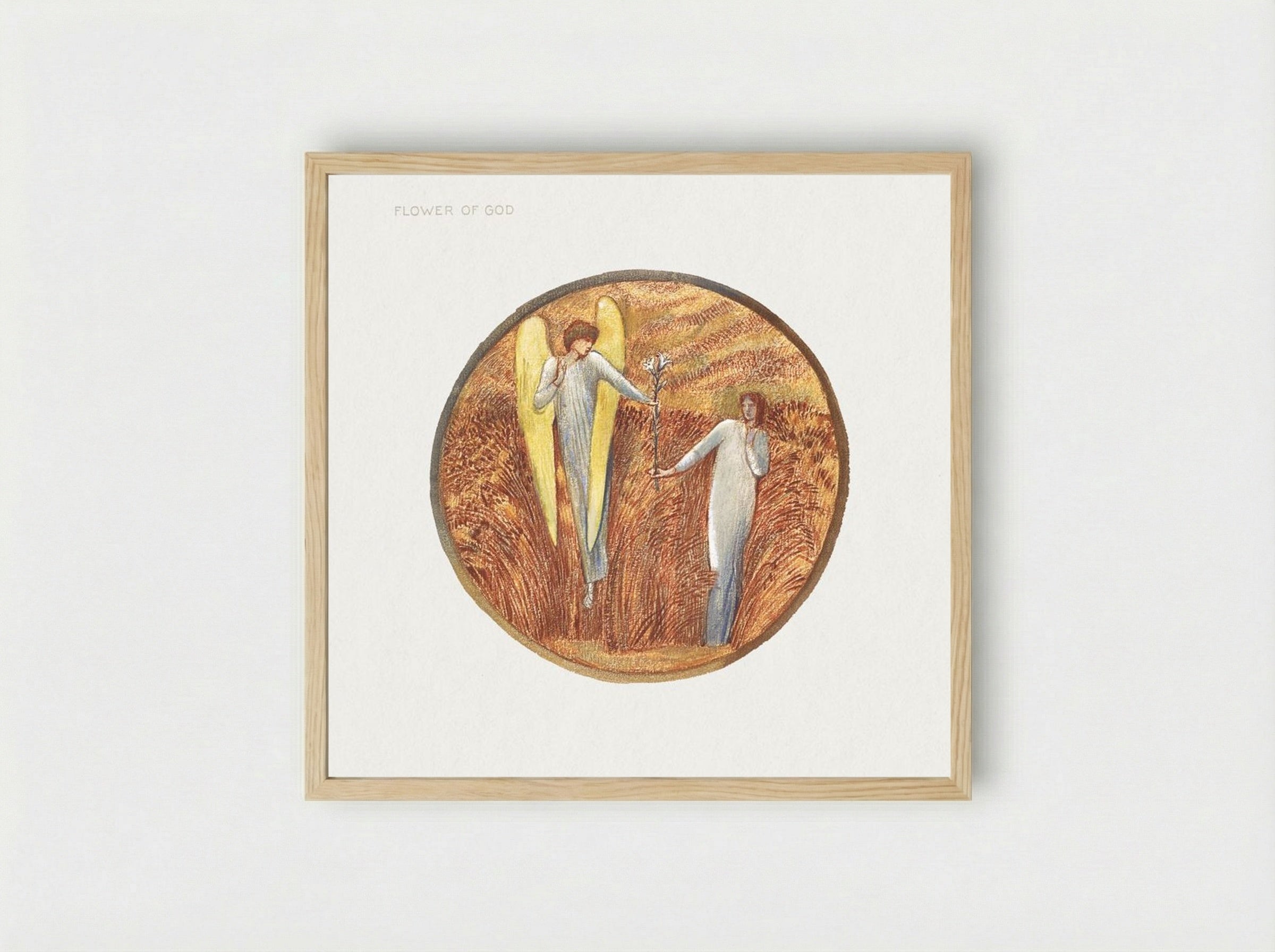 Flower of God - Edward Burne-Jones - Framed Print Wood
