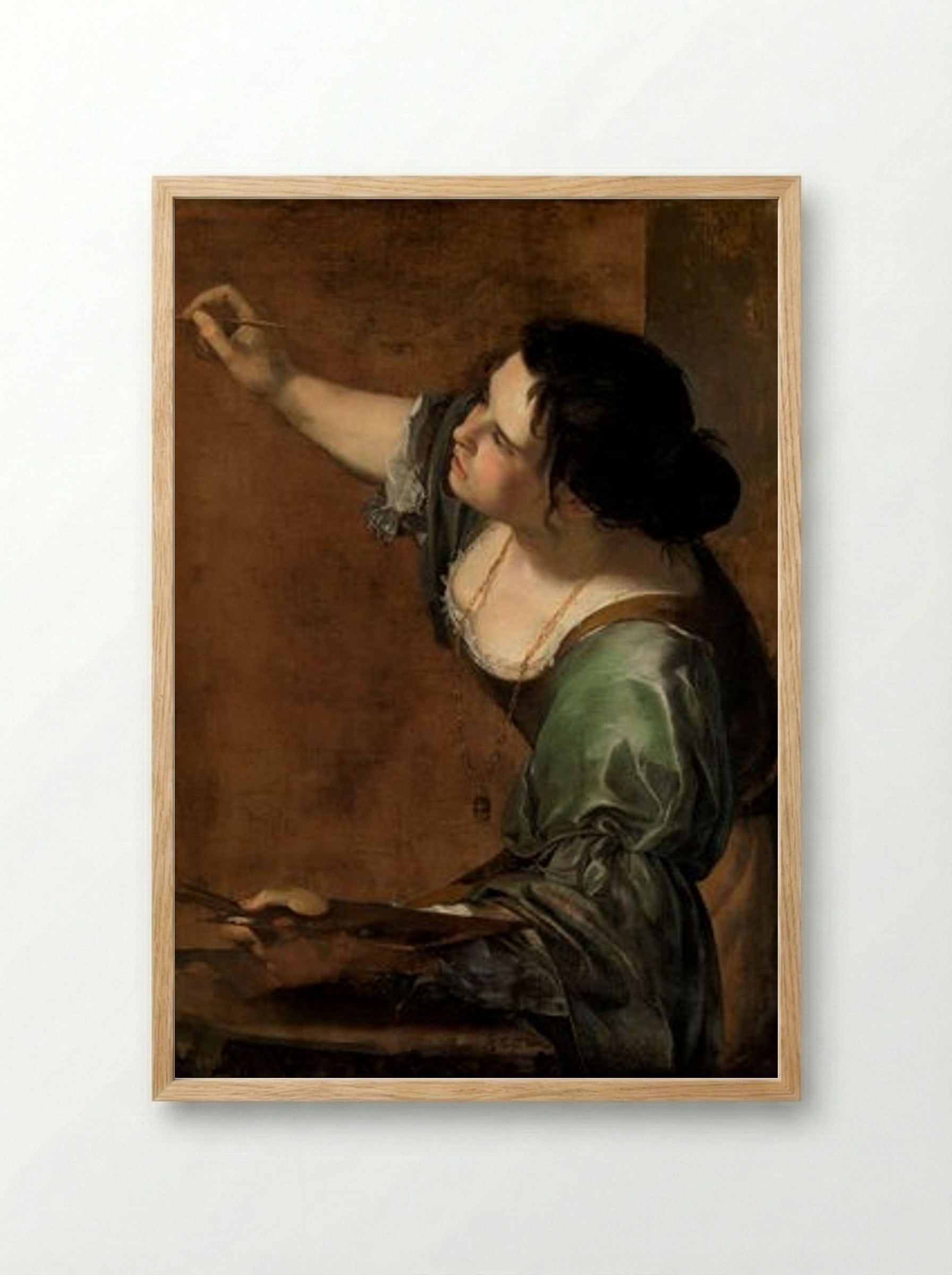 Self-Portrait as the Allegory of Painting - Artemisia Gentileschi - Framed Print Wood