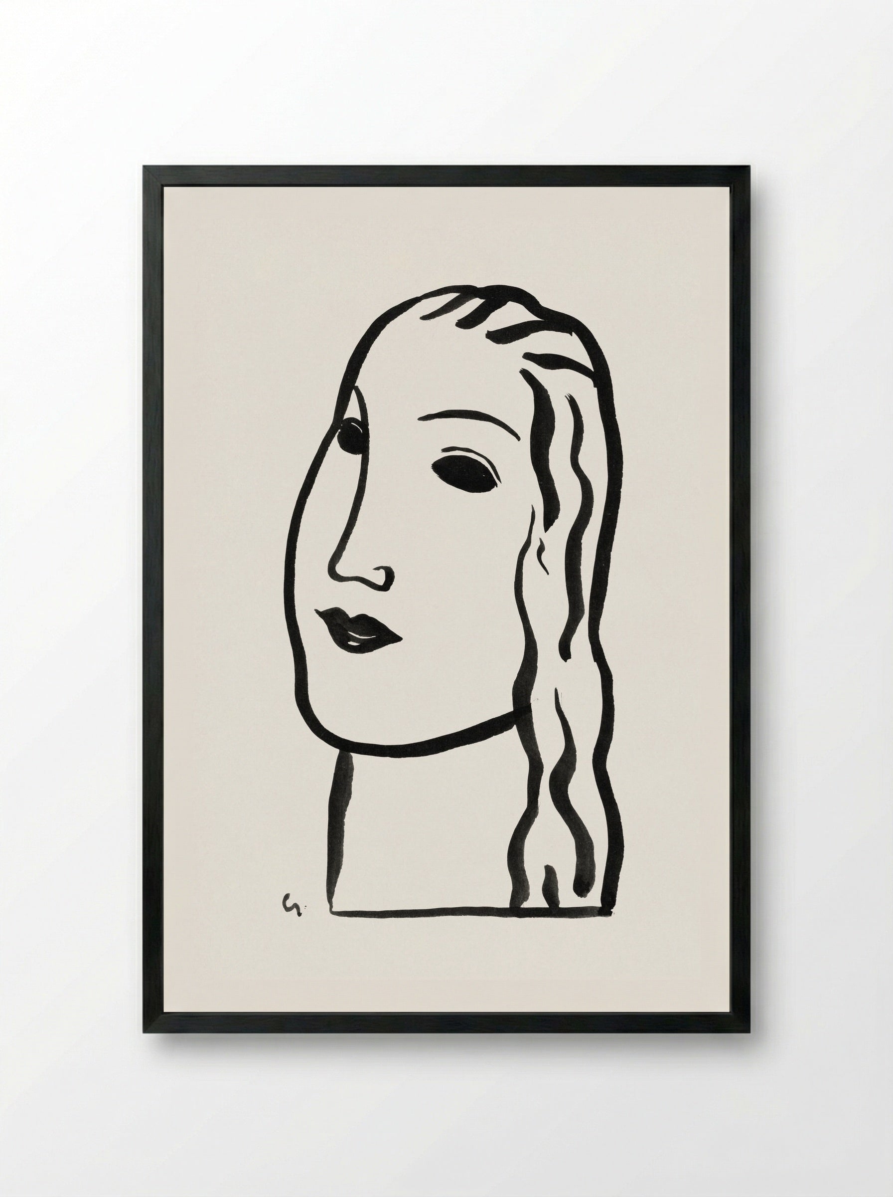 Woman's Head - Leo Gestel - Framed Print Black