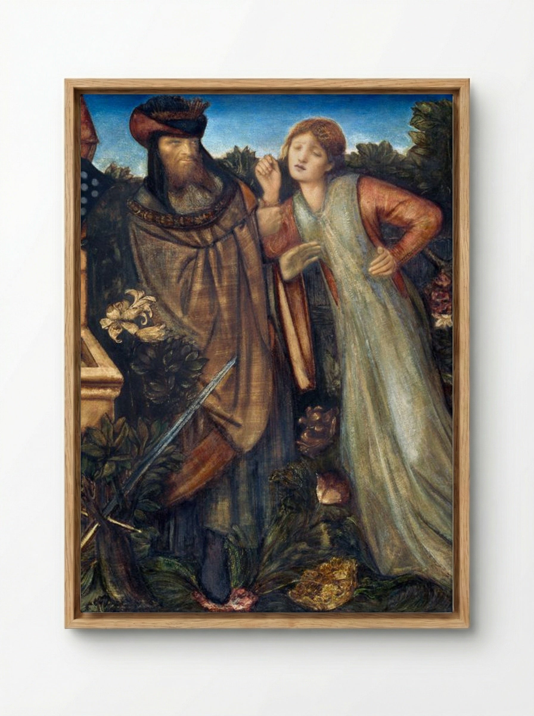 King Mark and La Belle Iseult - Edward Burne-Jones - Framed Canvas Wood