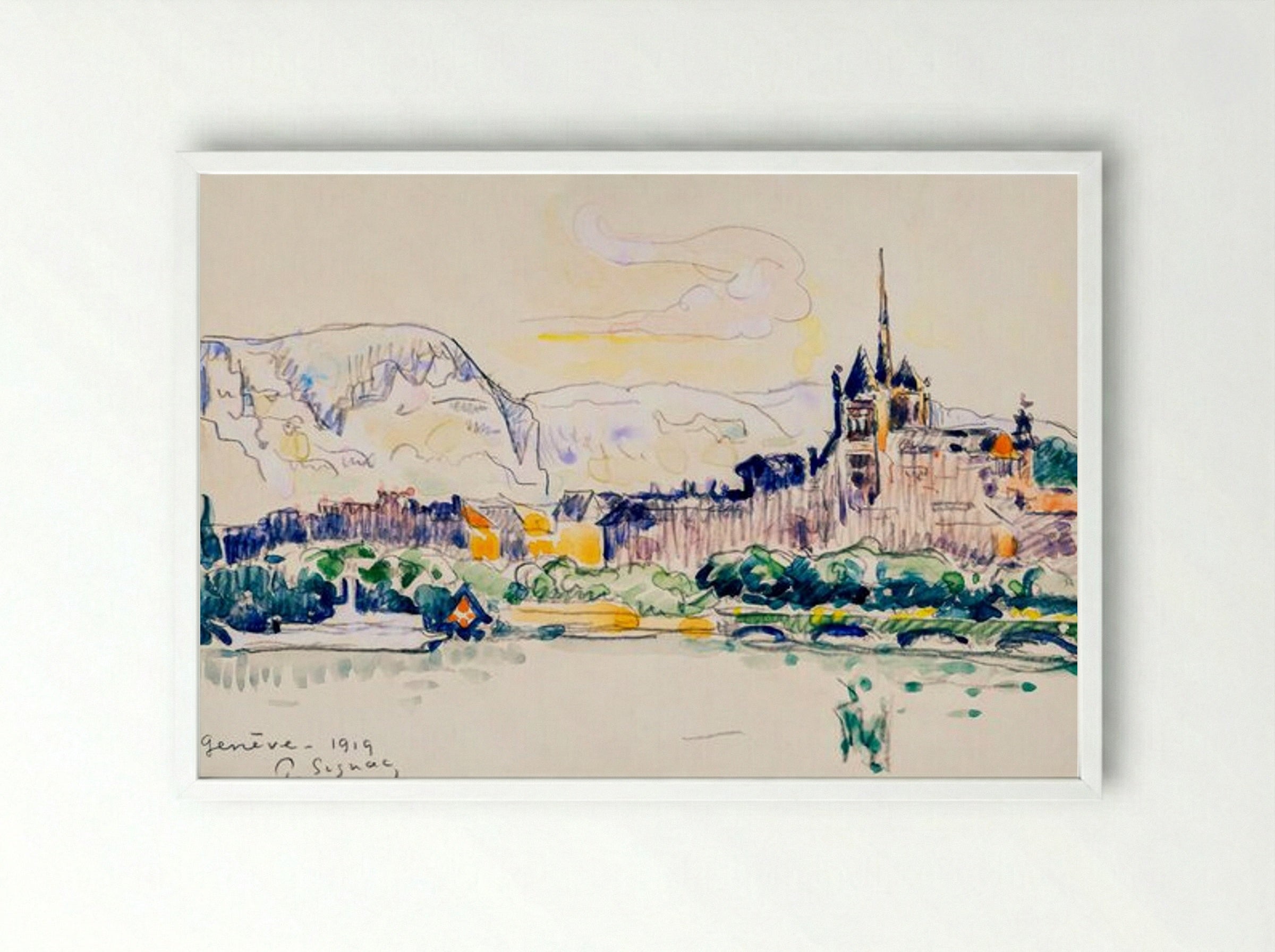 Geneva, 1919 - Paul Signac - Framed Print White