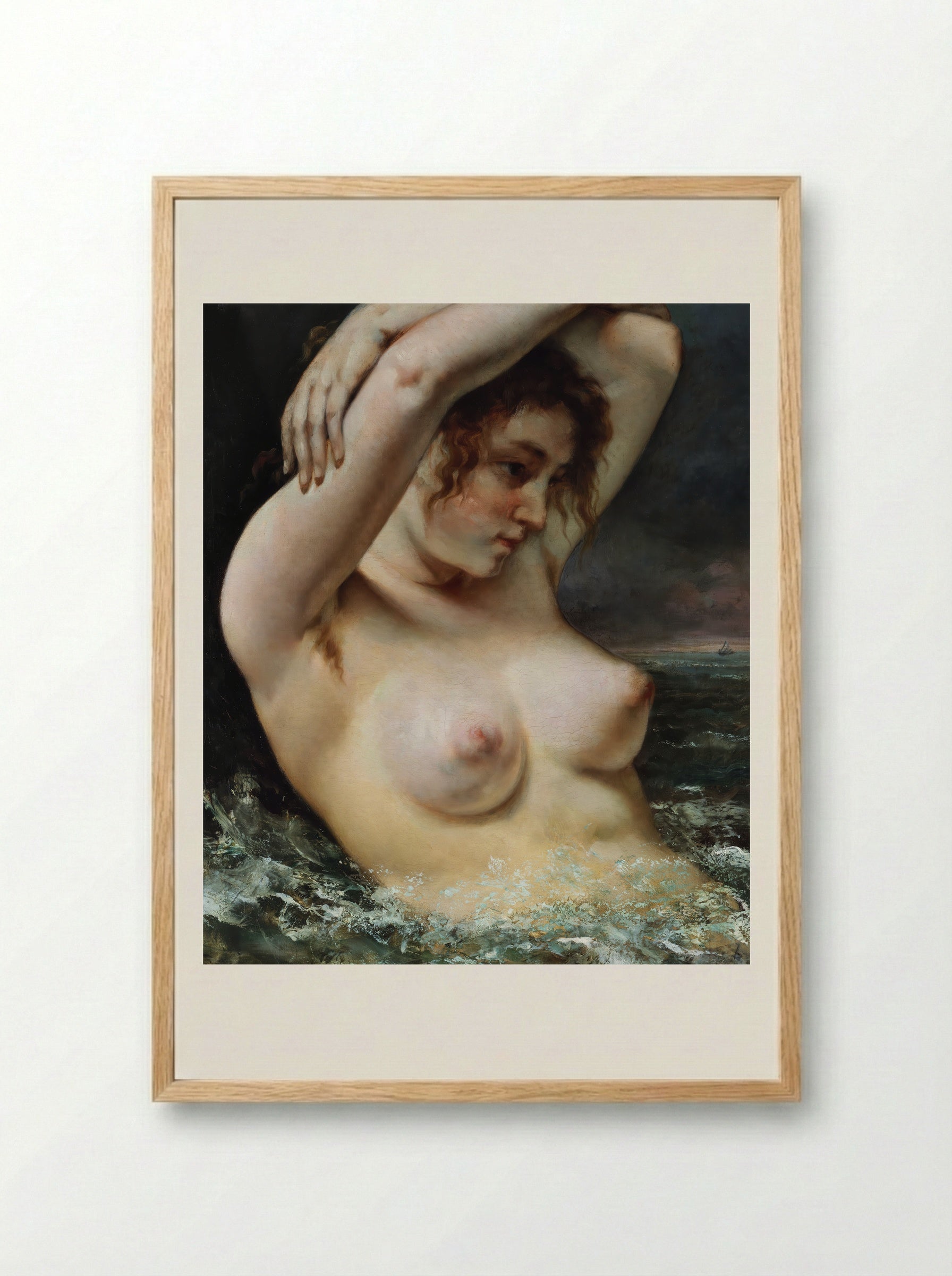 The Woman in the Waves - Gustave Courbet - Framed Print Wood
