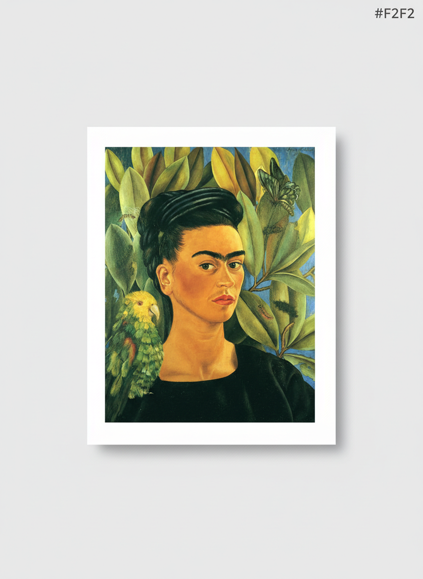 Self-Portrait with Bonito - Frida Kahlo - Poster