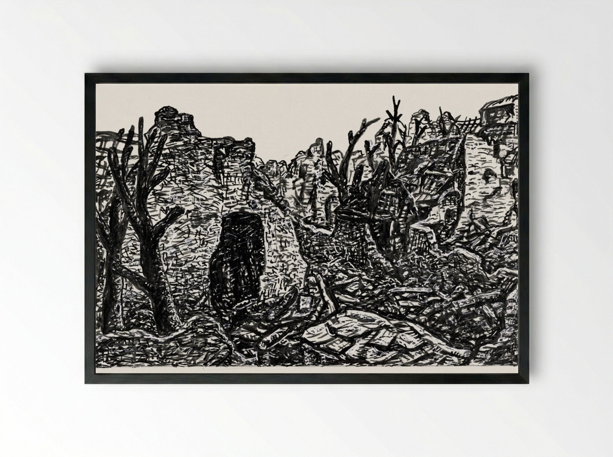 Devastation of the Second World War - Leo Gestel - Framed Print Black