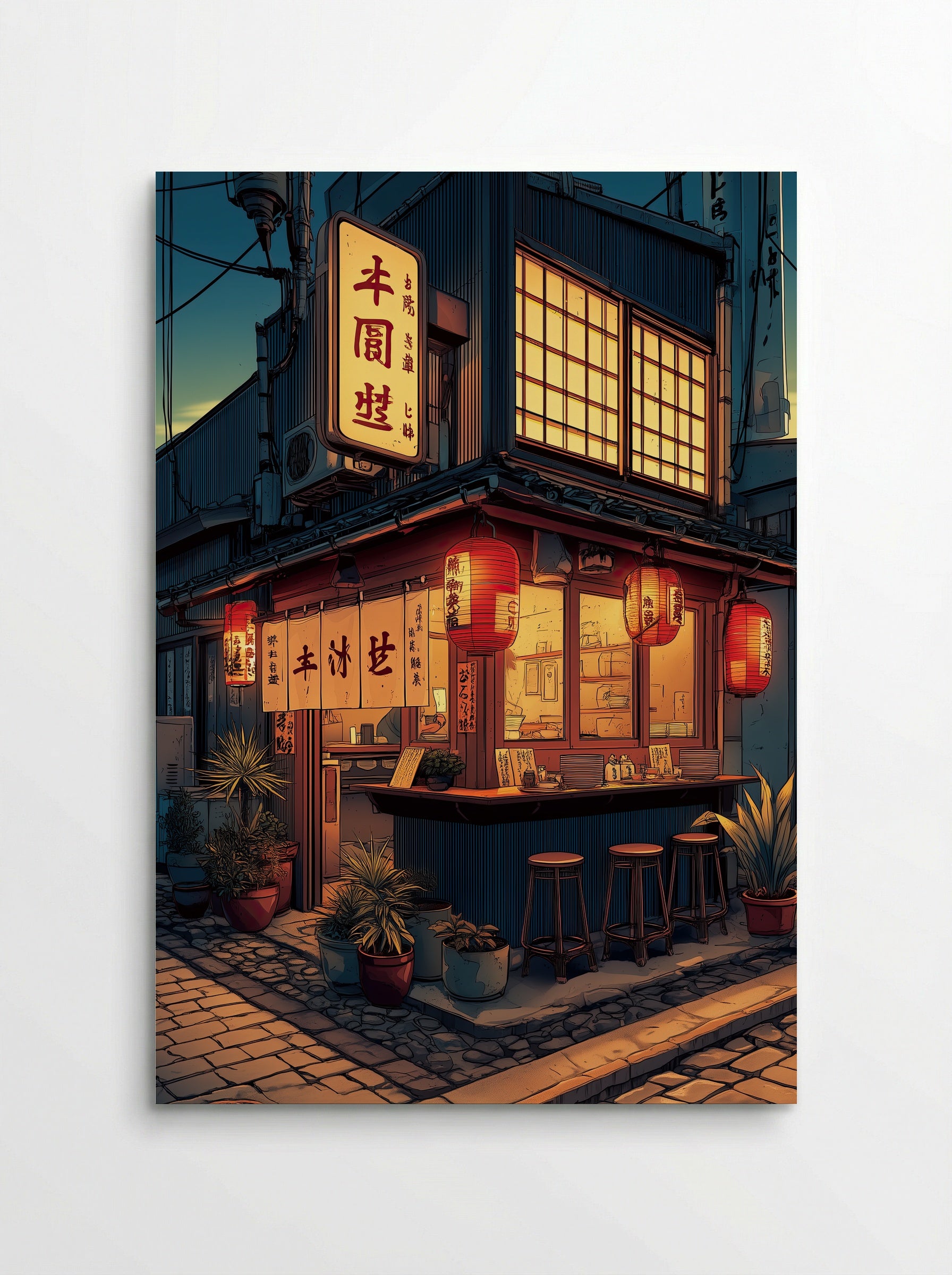 Evening at the Tofu Bar – A Tokyo Corner Shop Glow - Poster