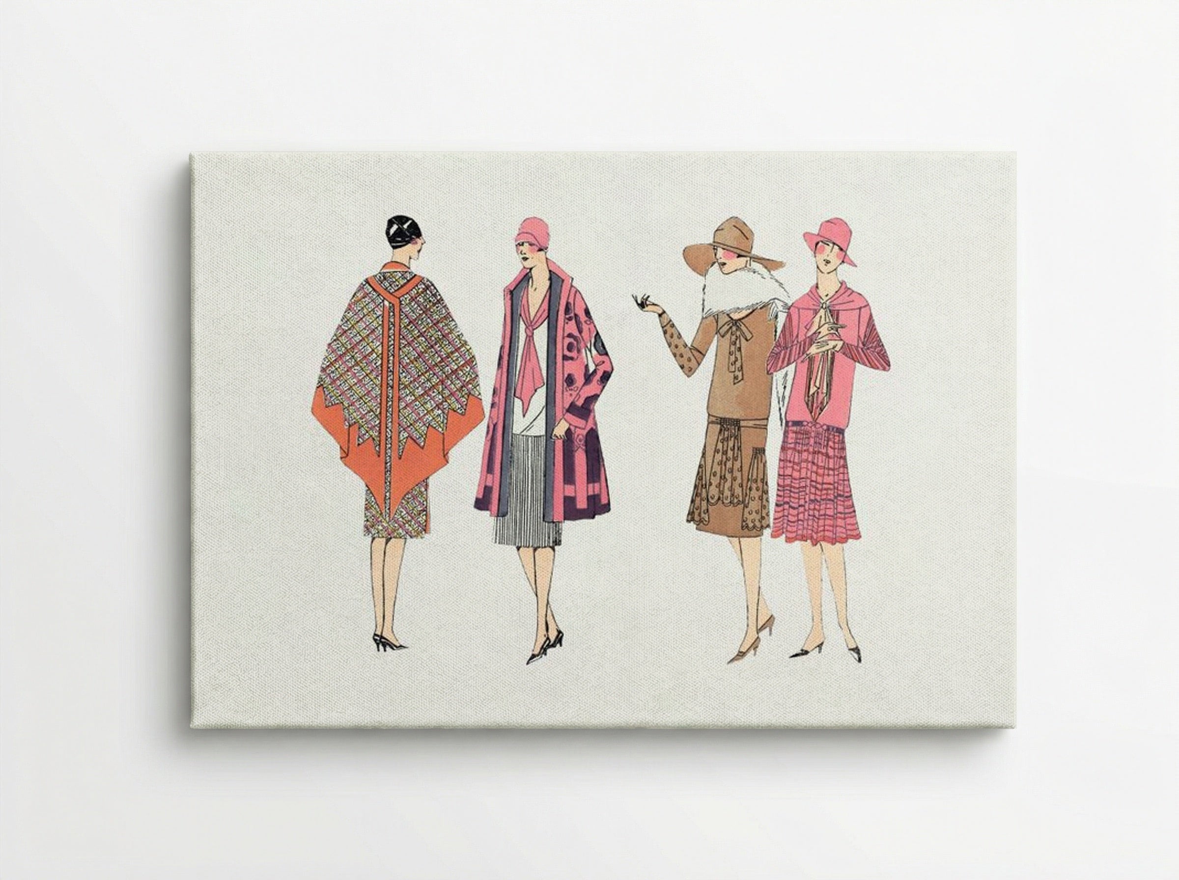 Flapper Dresses (Fashion Plate) - Fine Art Print - Canvas