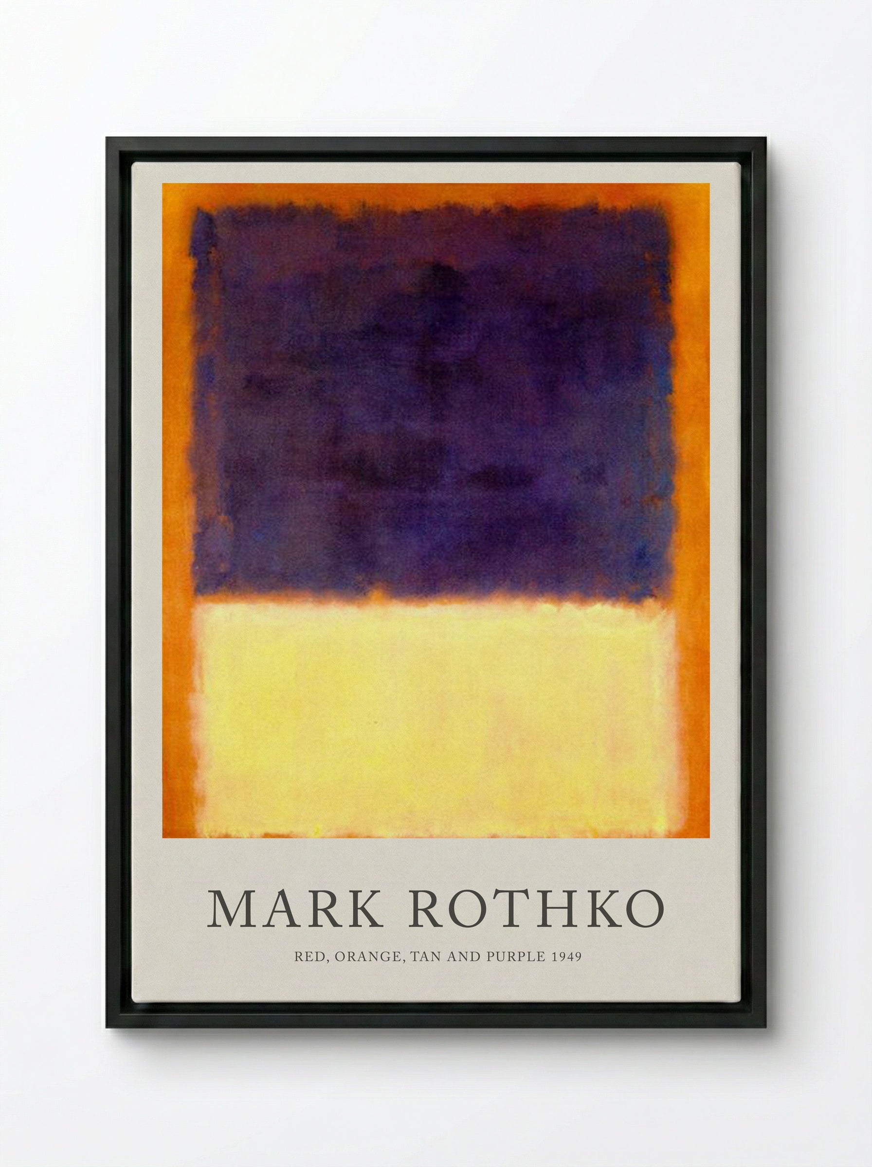 Red, Orange, Tan and Purple - Mark Rothko - Framed Canvas Black
