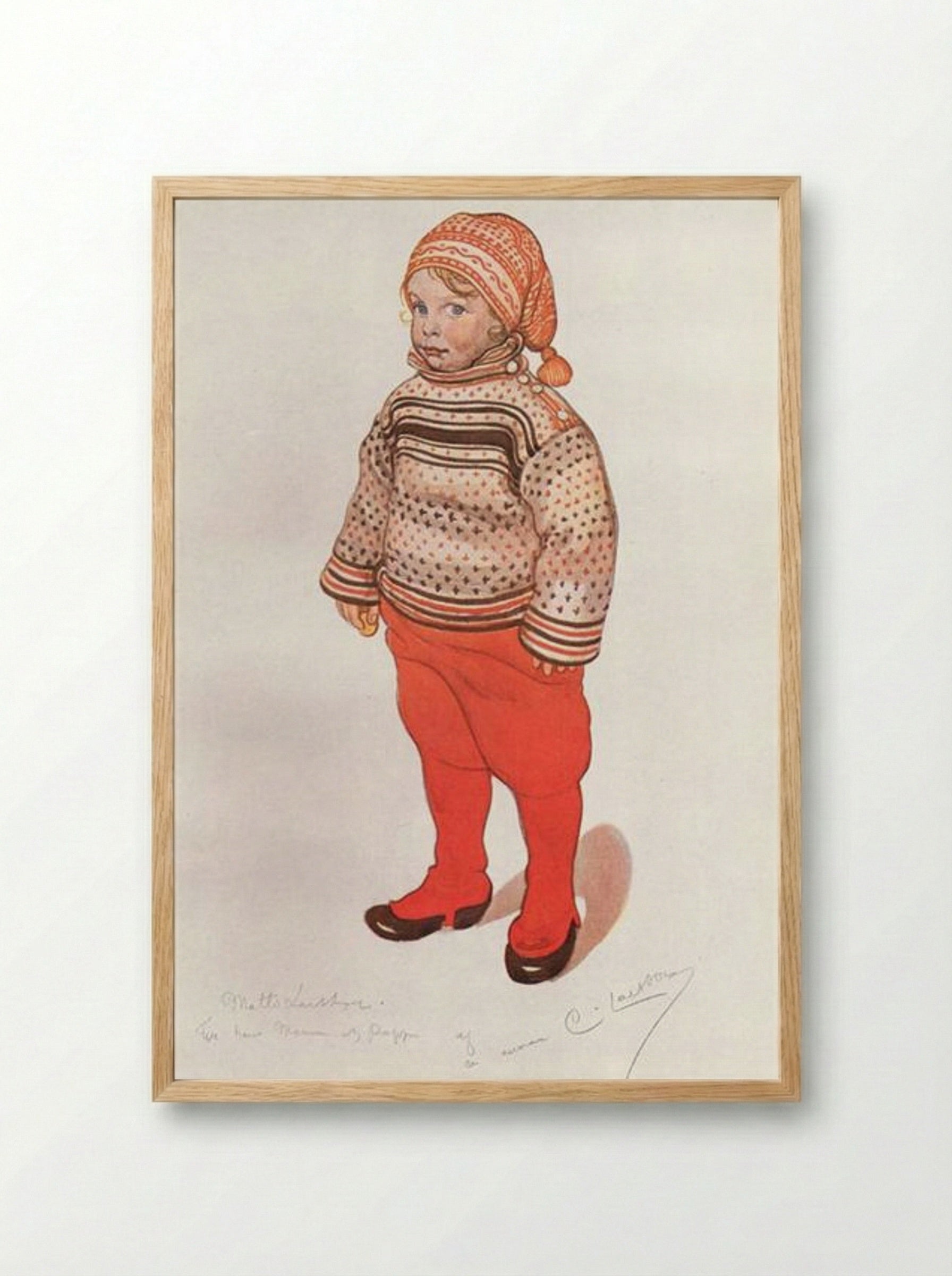 Lille Matts Larsson (Carl Larsson) - Carl Larsson - Framed Print Wood