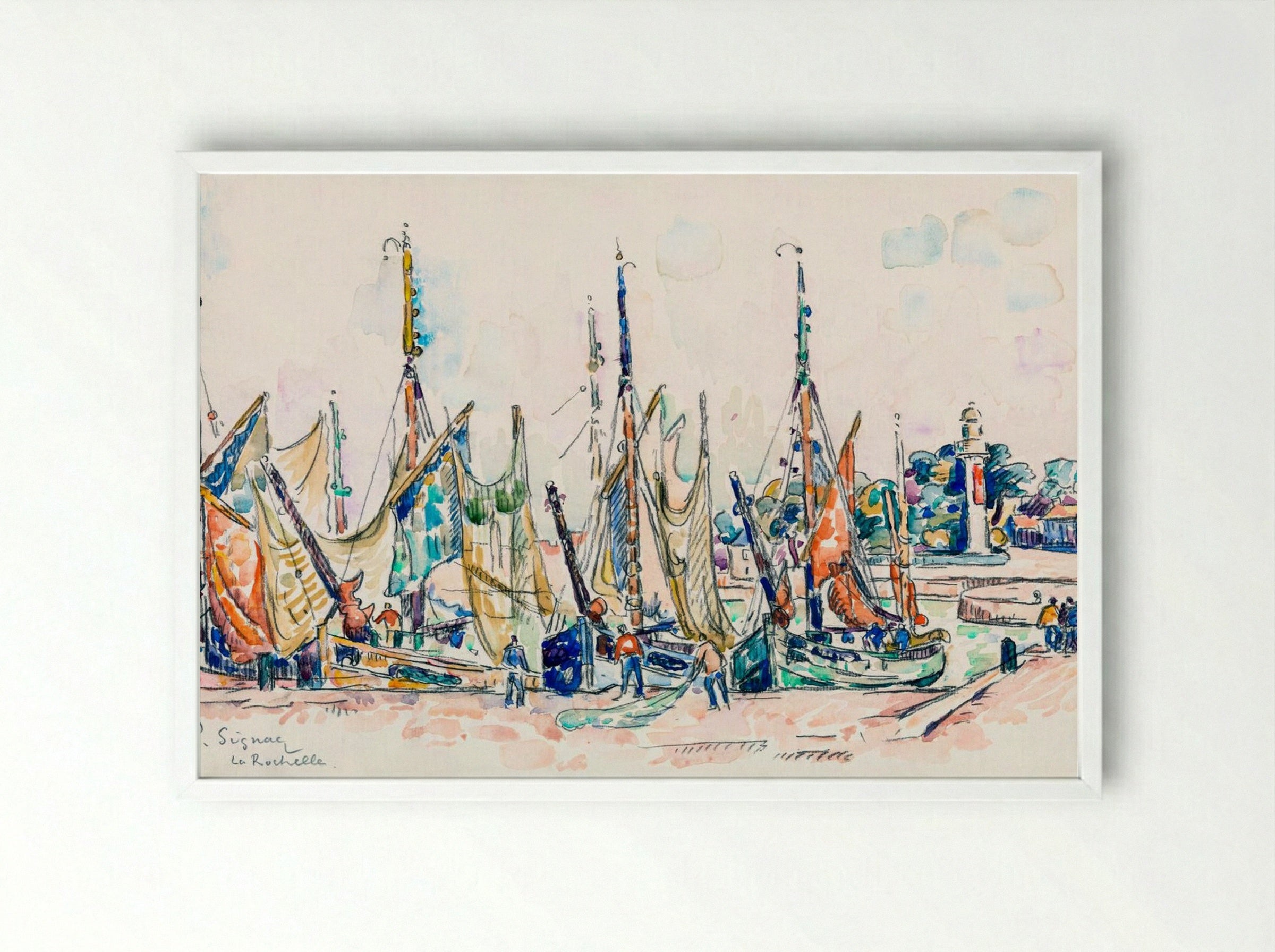 La Rochelle - Paul Signac - Framed Print White