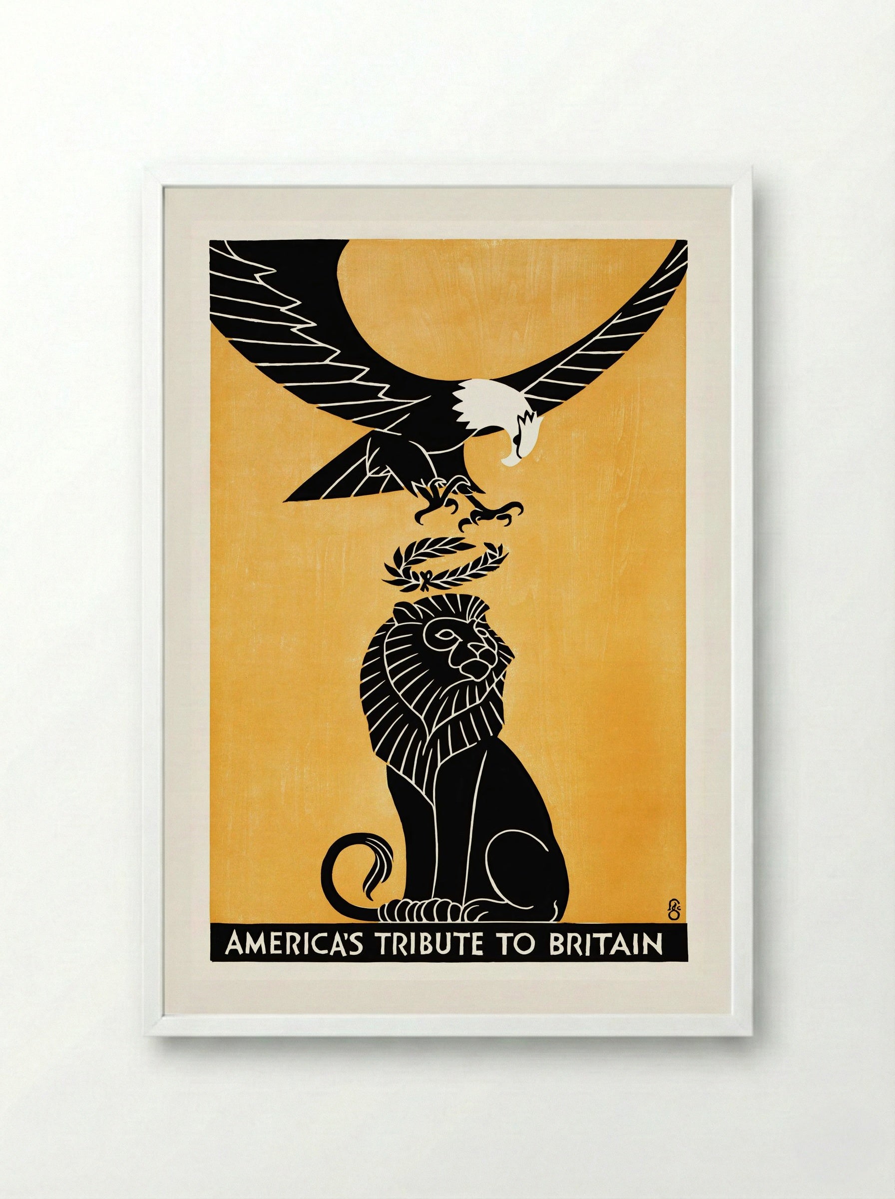 America's Tribute to Britain - Fred G. Cooper - Framed Print White