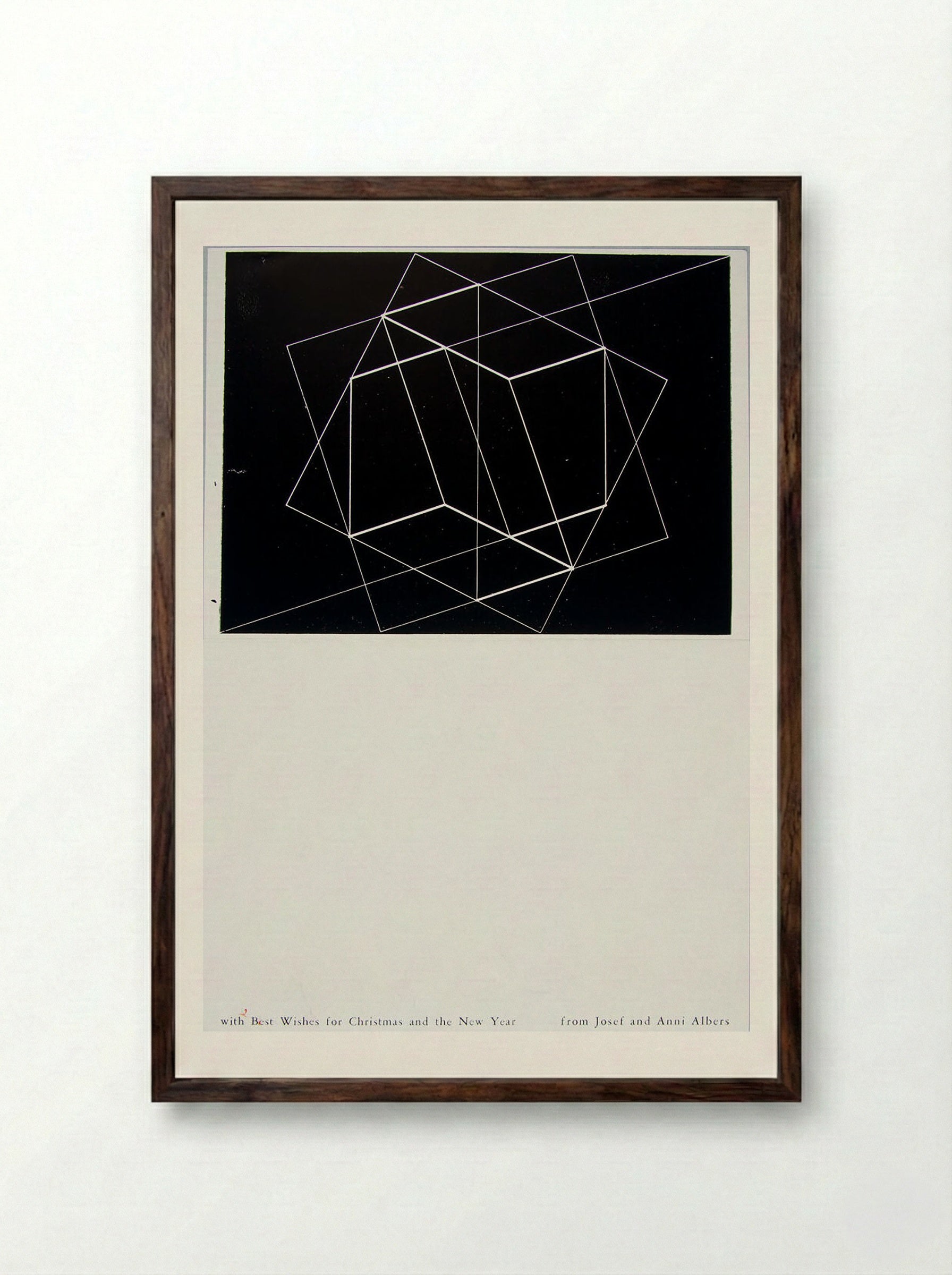 Geometric Abstraction (Christmas Card Design) - Josef Albers - Framed Print Dark Wood