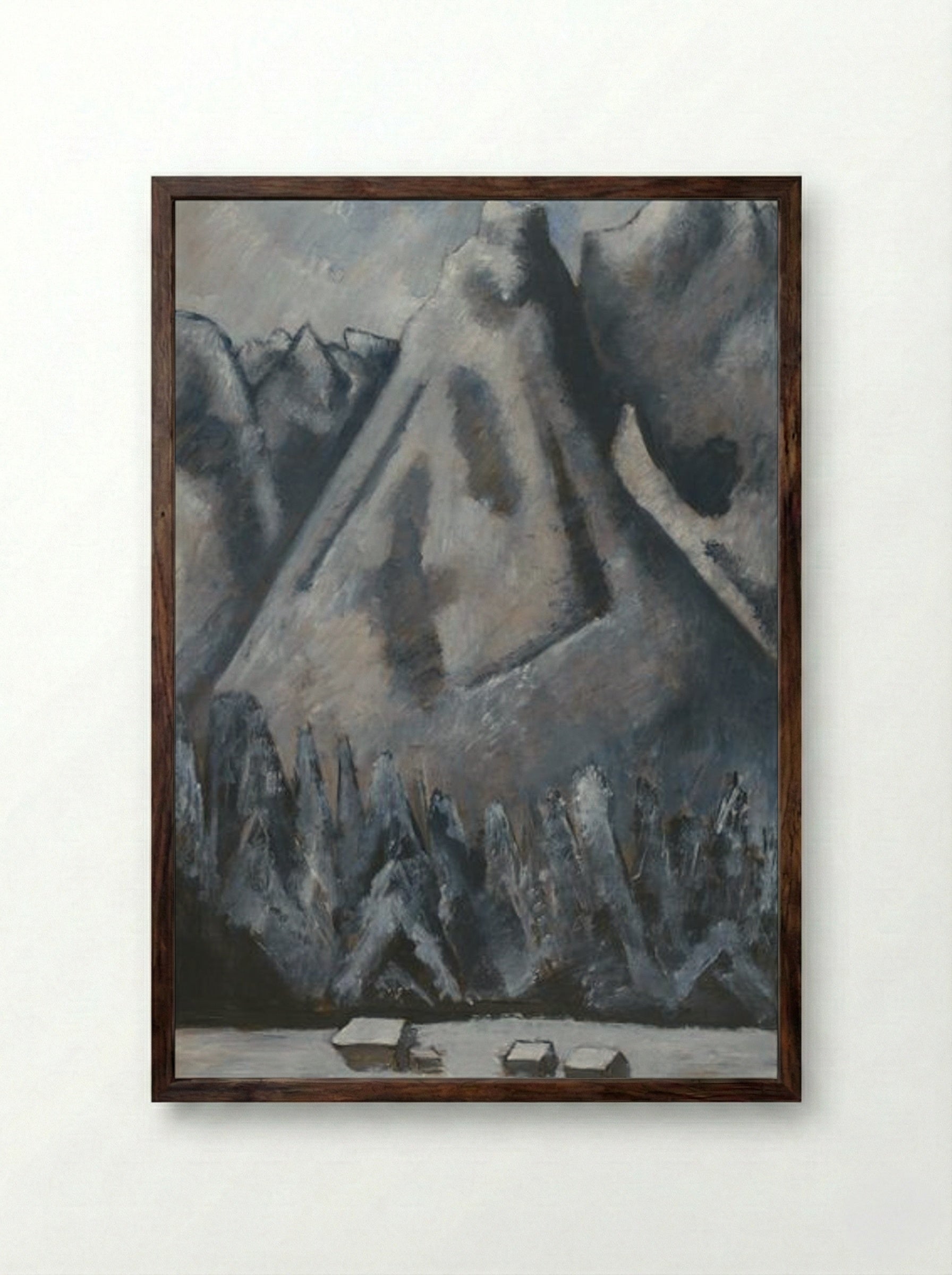 Waxenstein Peaks, Garmisch-Partenkirchen - Marsden Hartley - Framed Print Dark Wood