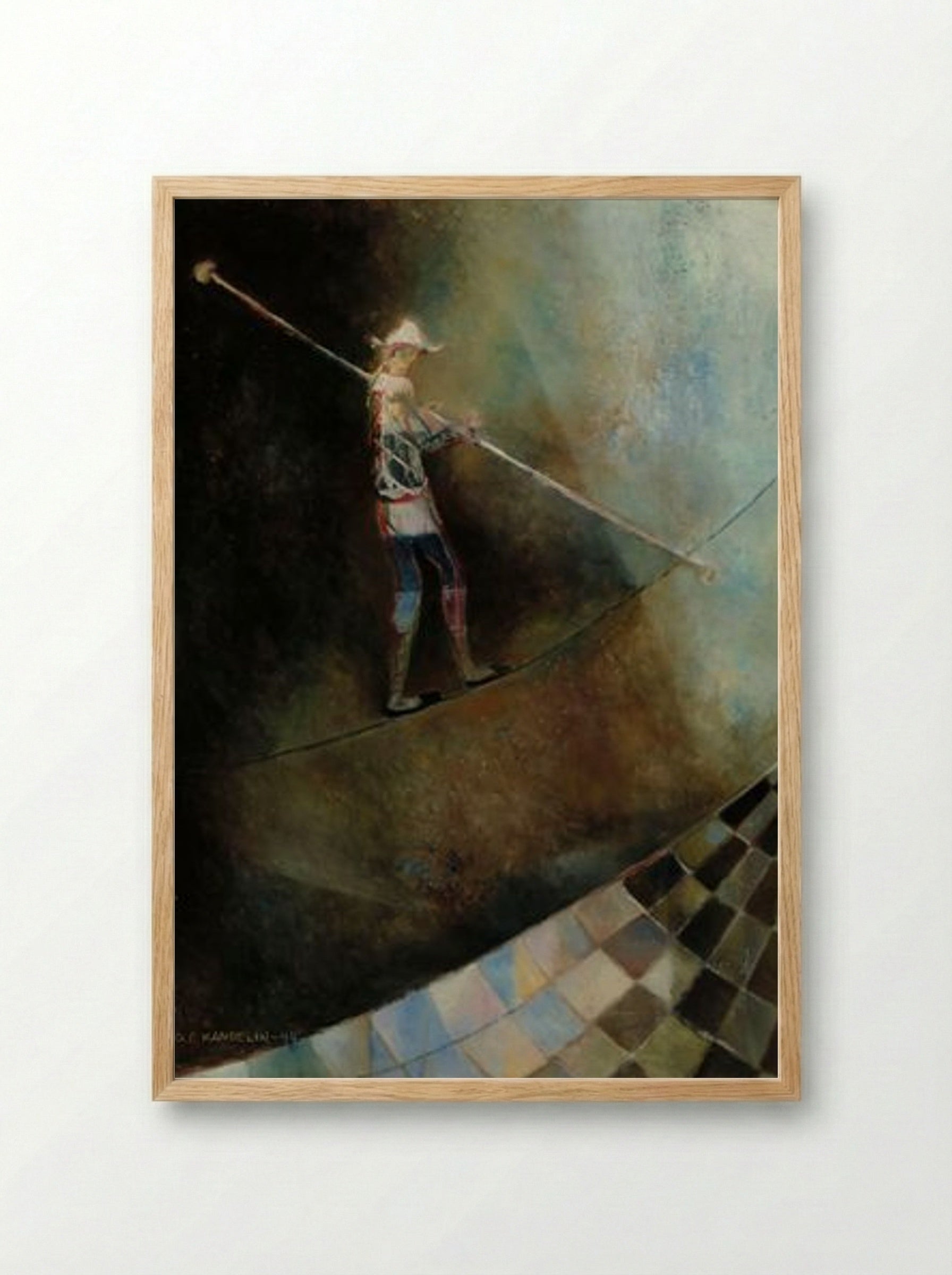 The Rope-Dancer - Ole Kandelin - Framed Print Wood