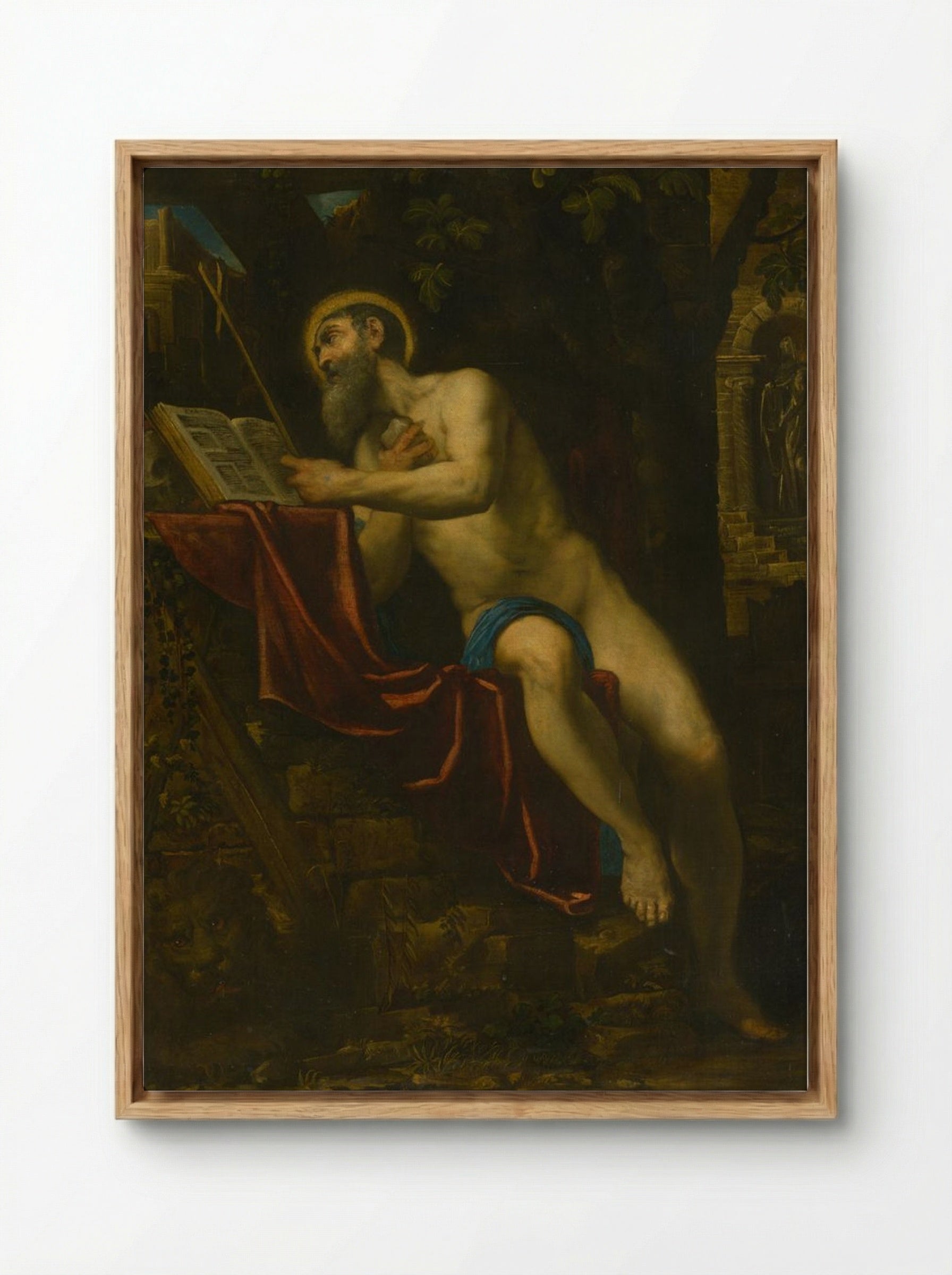 Saint Jerome - Jusepe de Ribera - Framed Canvas Wood