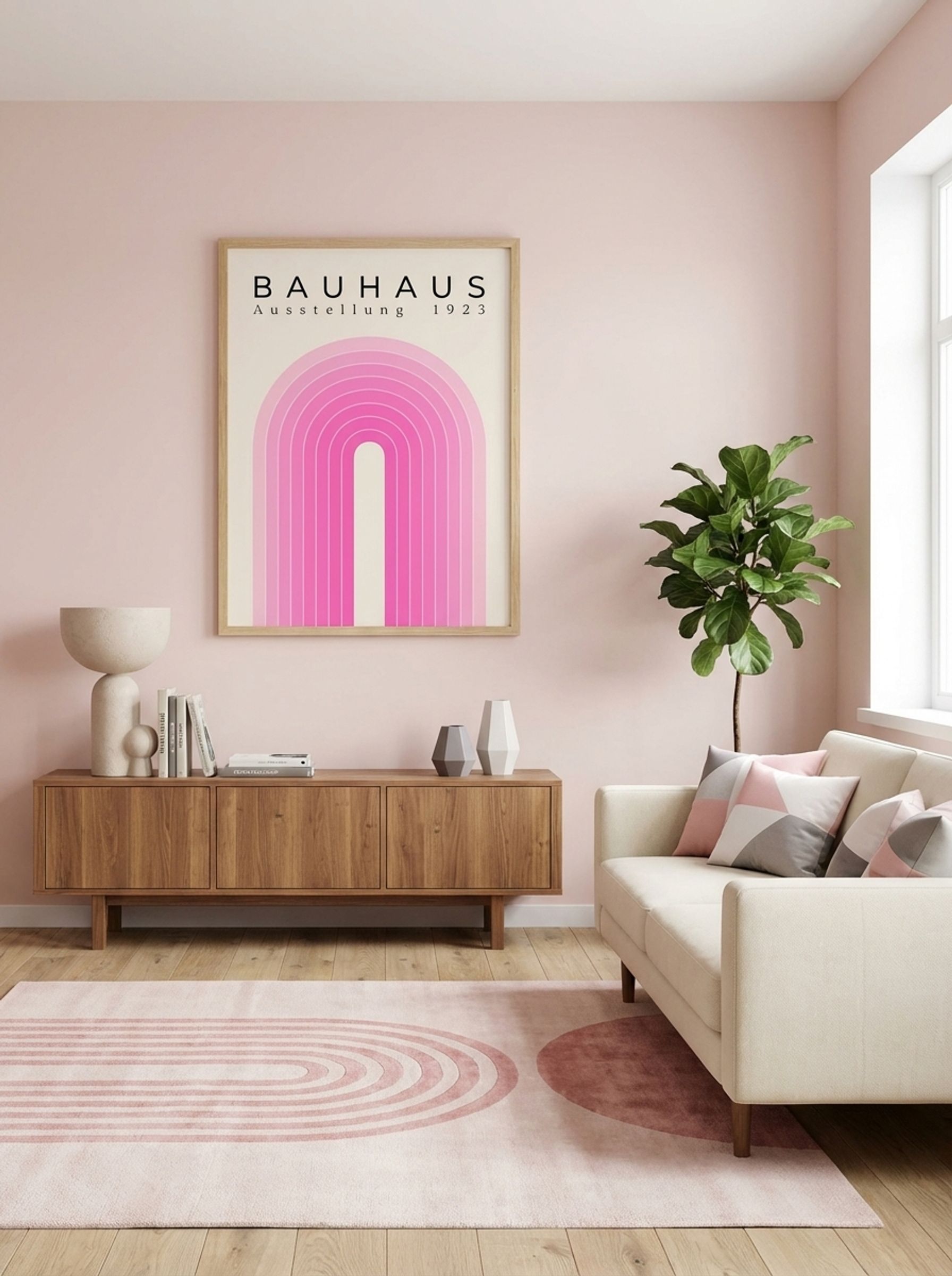 Bauhaus Pink Arch – 1923 Exhibition Poster - Lifestyle