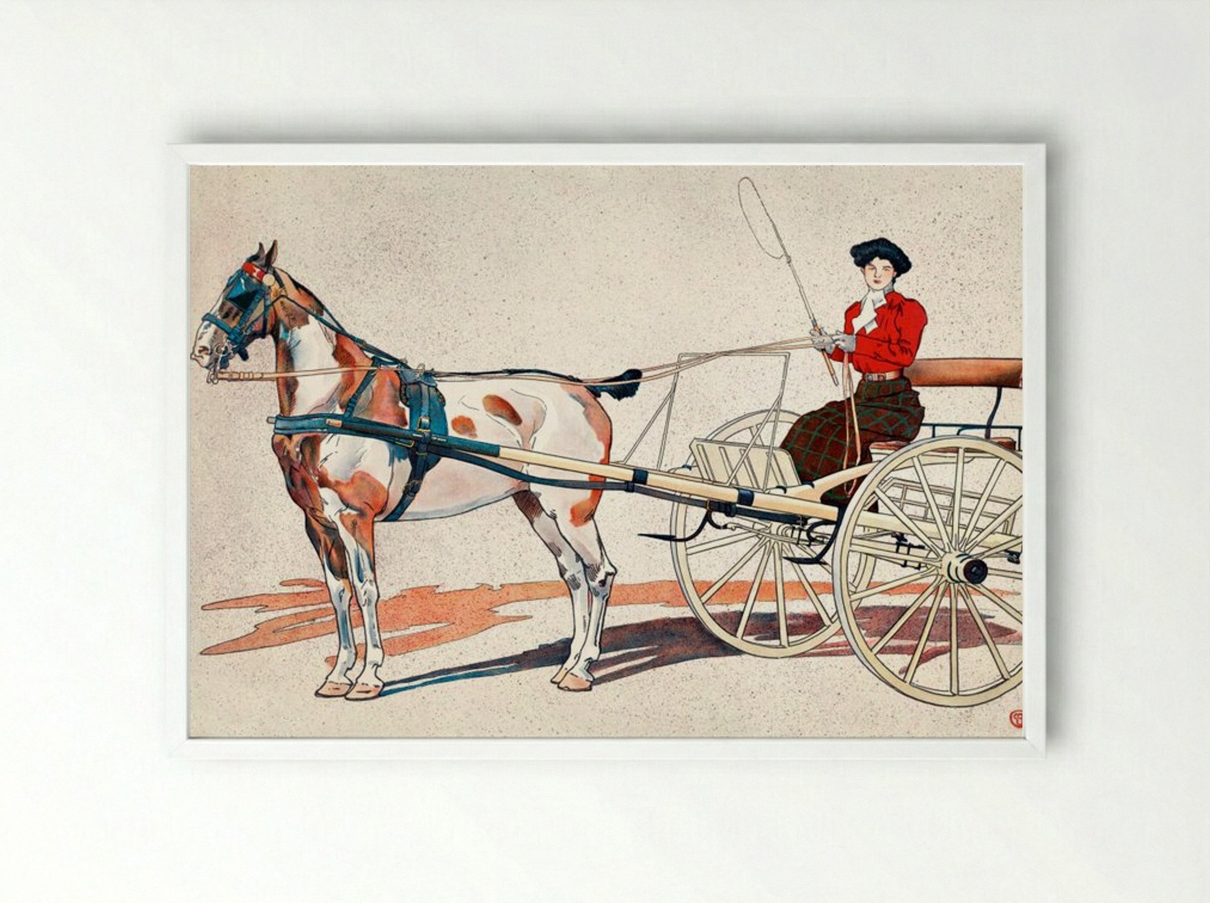 A Kentucky Breaking Cart - Edward Penfield - Framed Print White