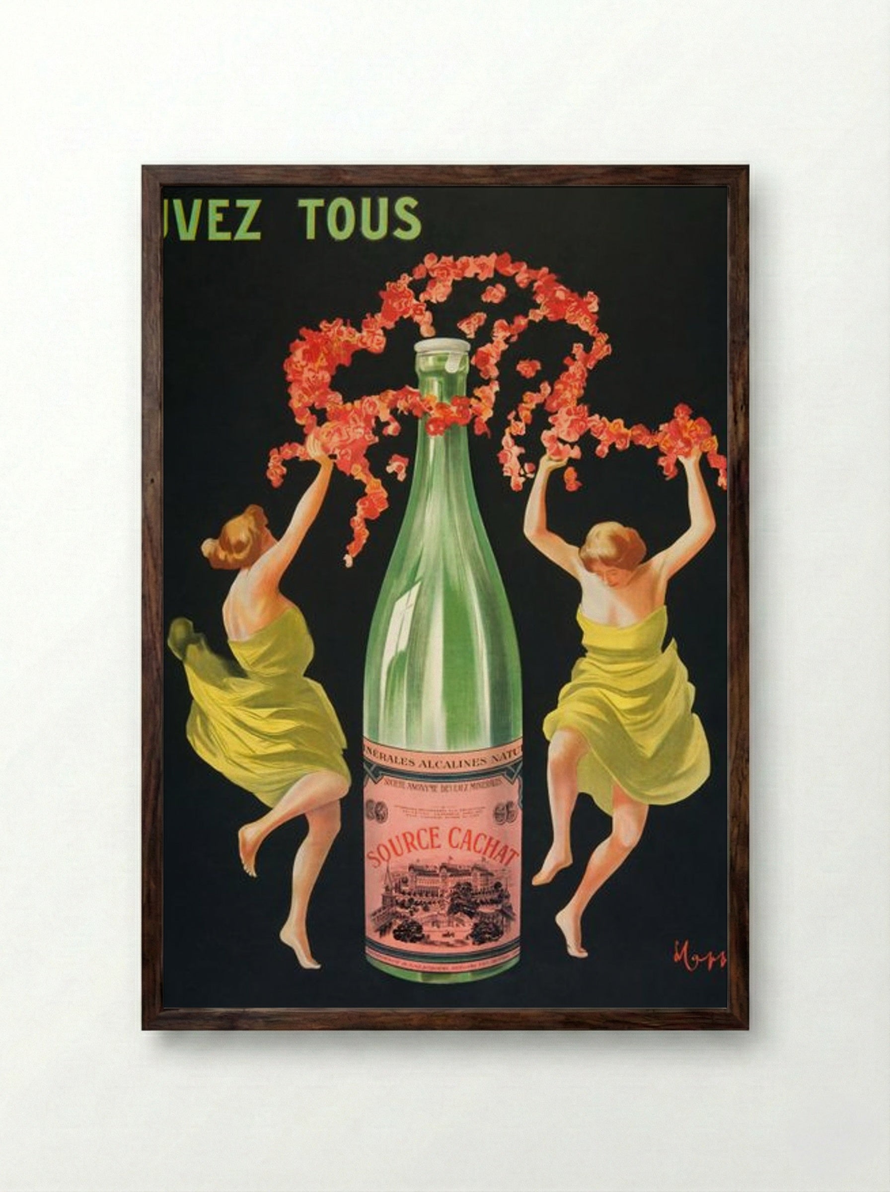 Drink Evian-Cachat - Leonetto Cappiello - Framed Print Dark Wood