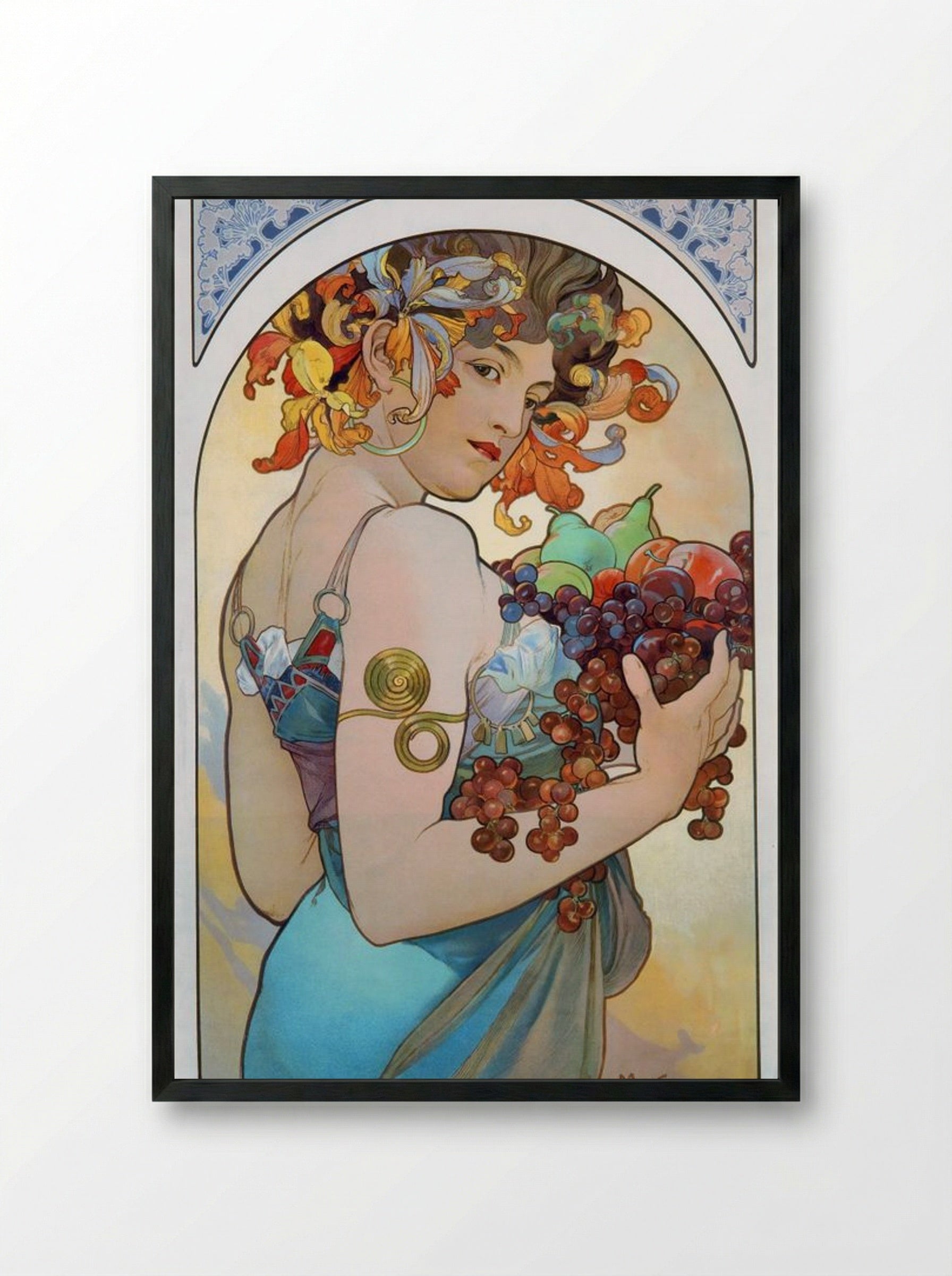 Fruit - Alphonse Mucha - Framed Print Black