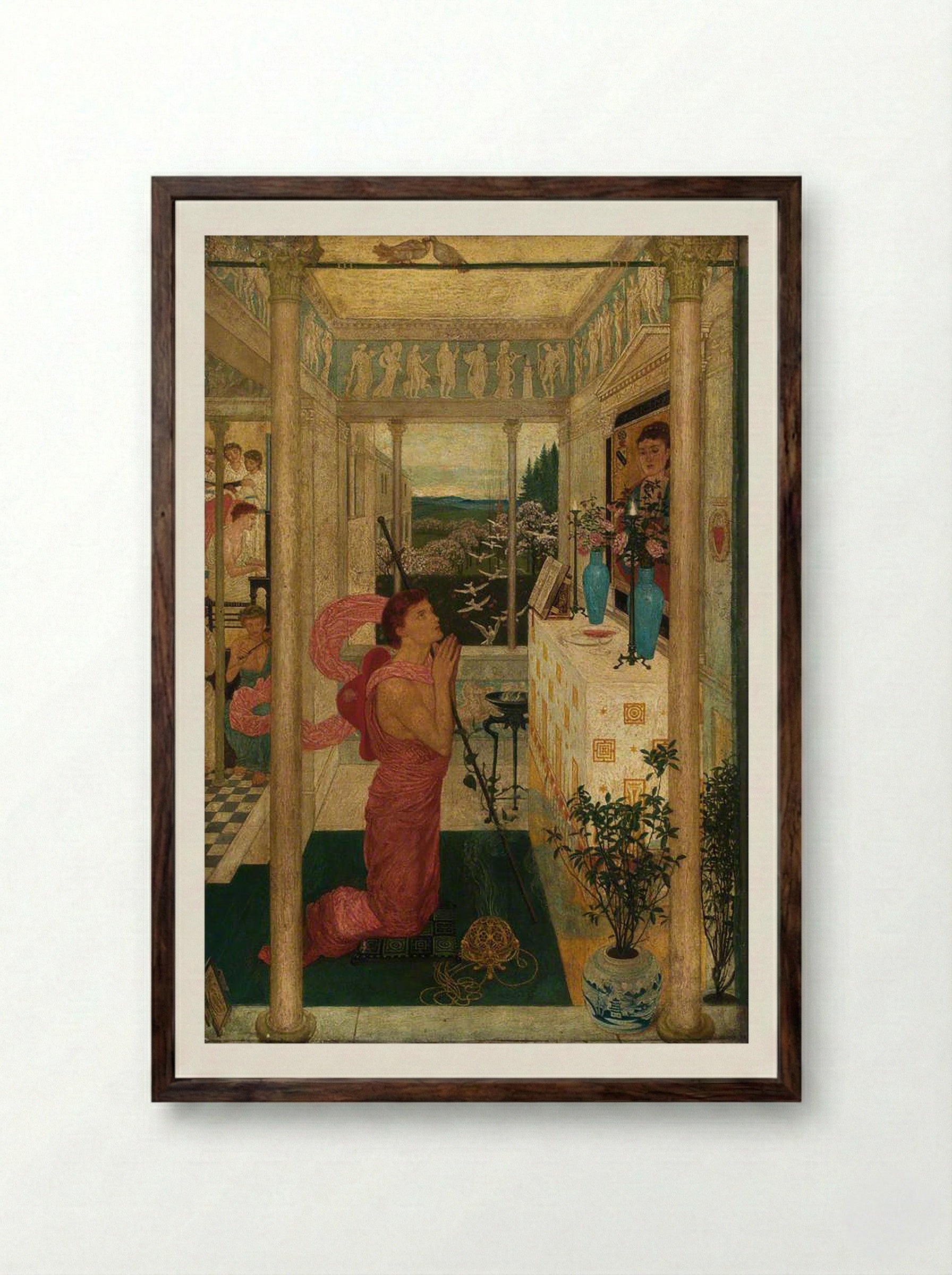 Love's Altar - Walter Crane - Framed Print Dark Wood
