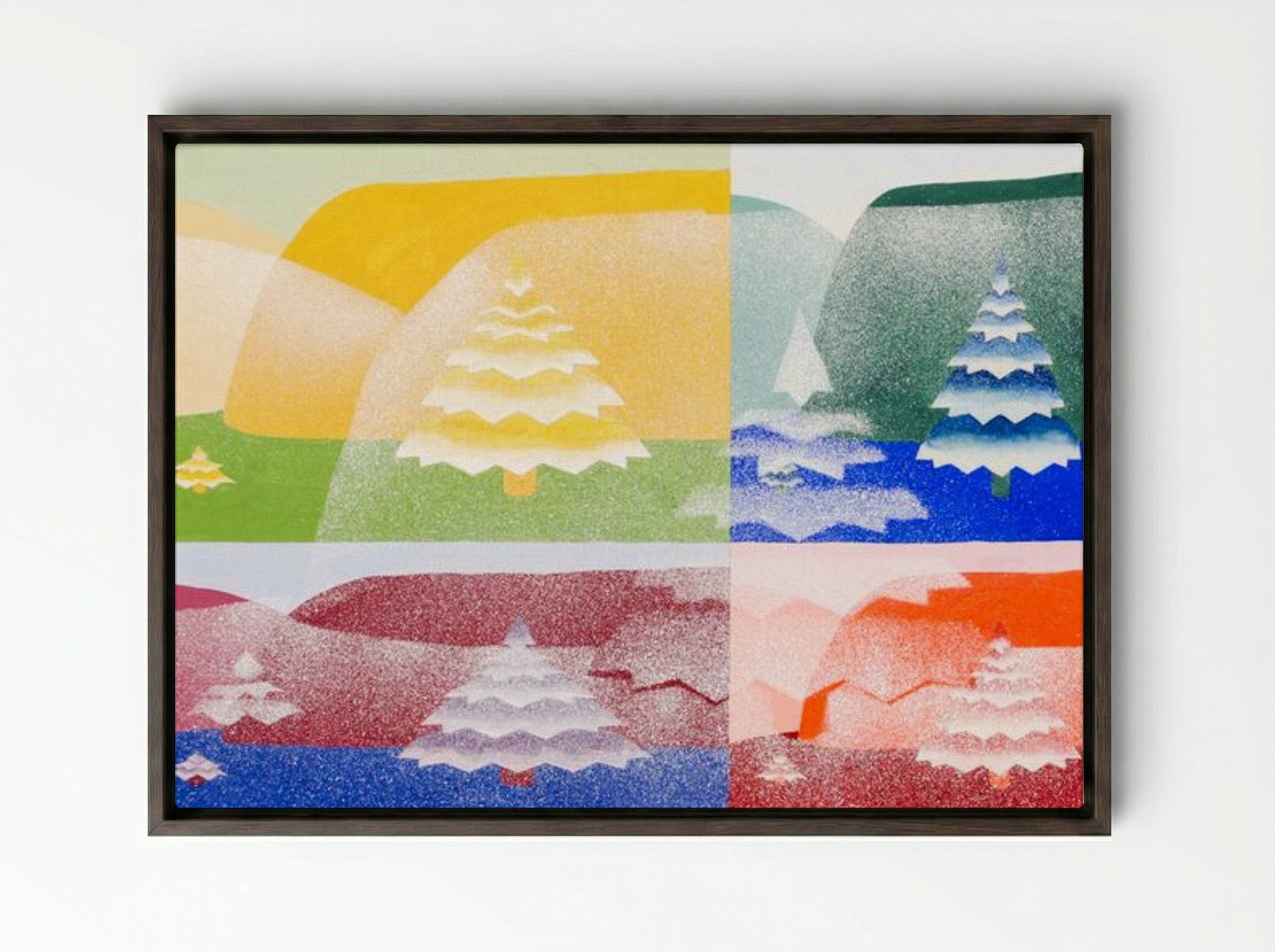 Trees, from 'The Mathematical Basis of the Arts' - Joseph Schillinger - Framed Canvas Dark Wood