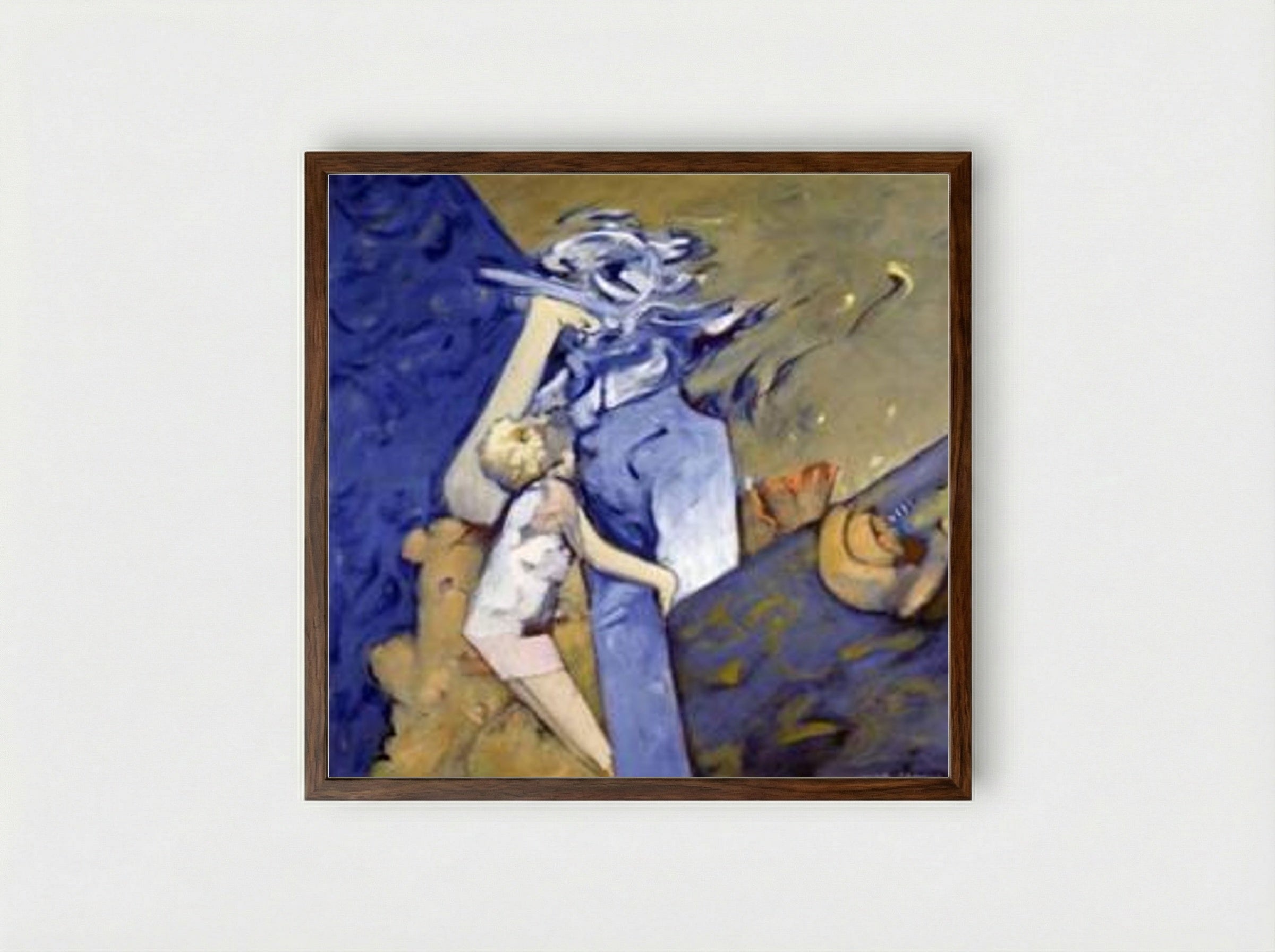 Blue Mom - Dorothea Tanning - Framed Print Dark Wood