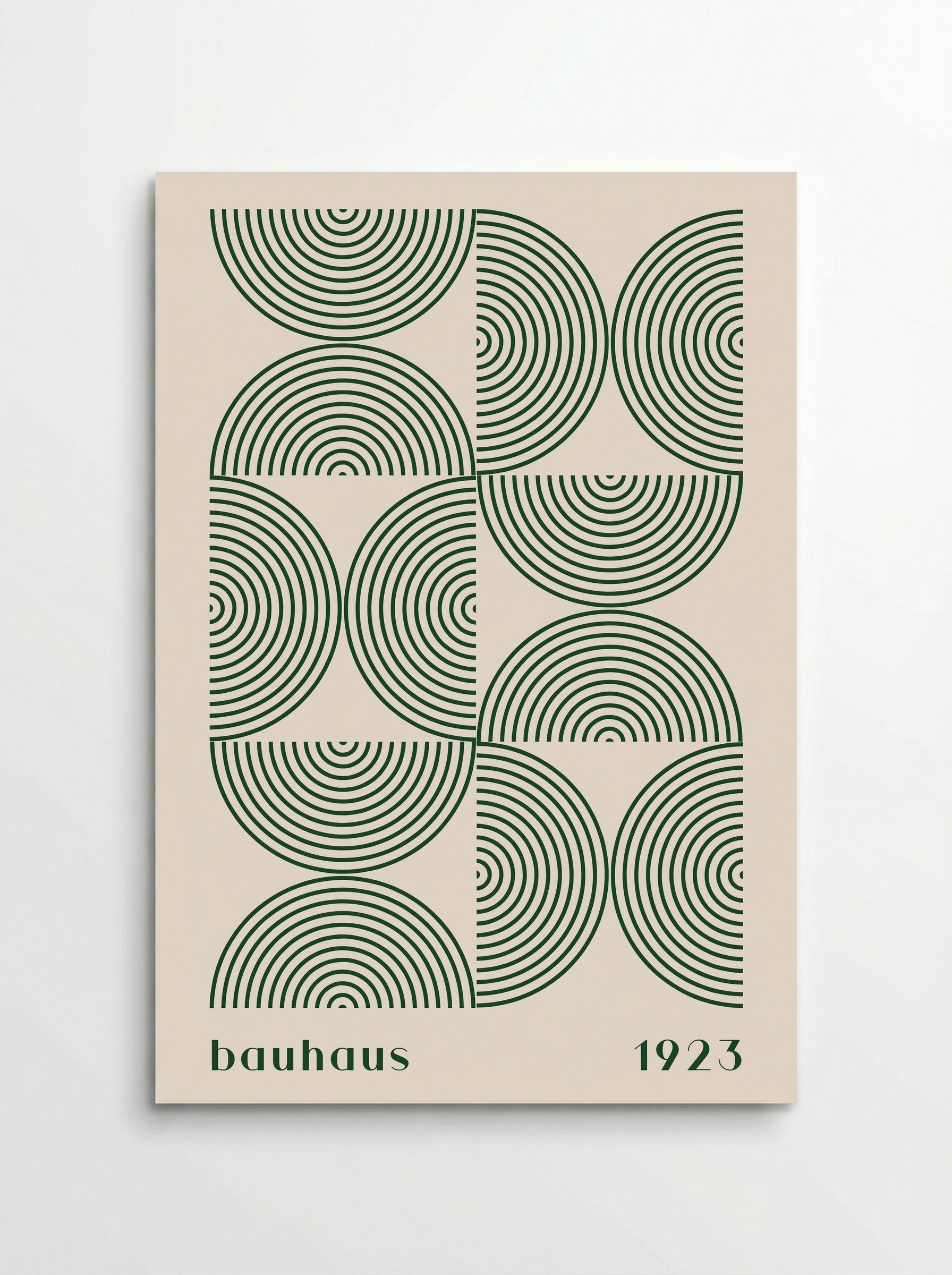 Bauhaus Halves & Lines – Green and Cream (1923) - Poster