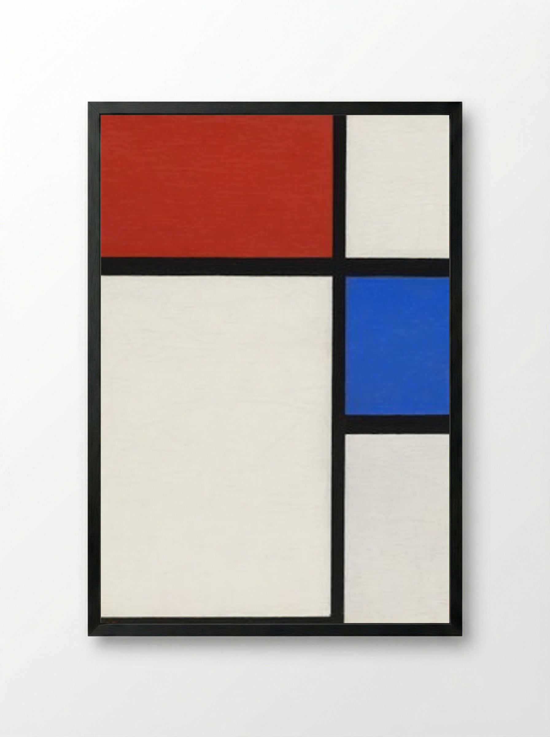 Composition No. II with Red and Blue - Piet Mondrian - Framed Print Black