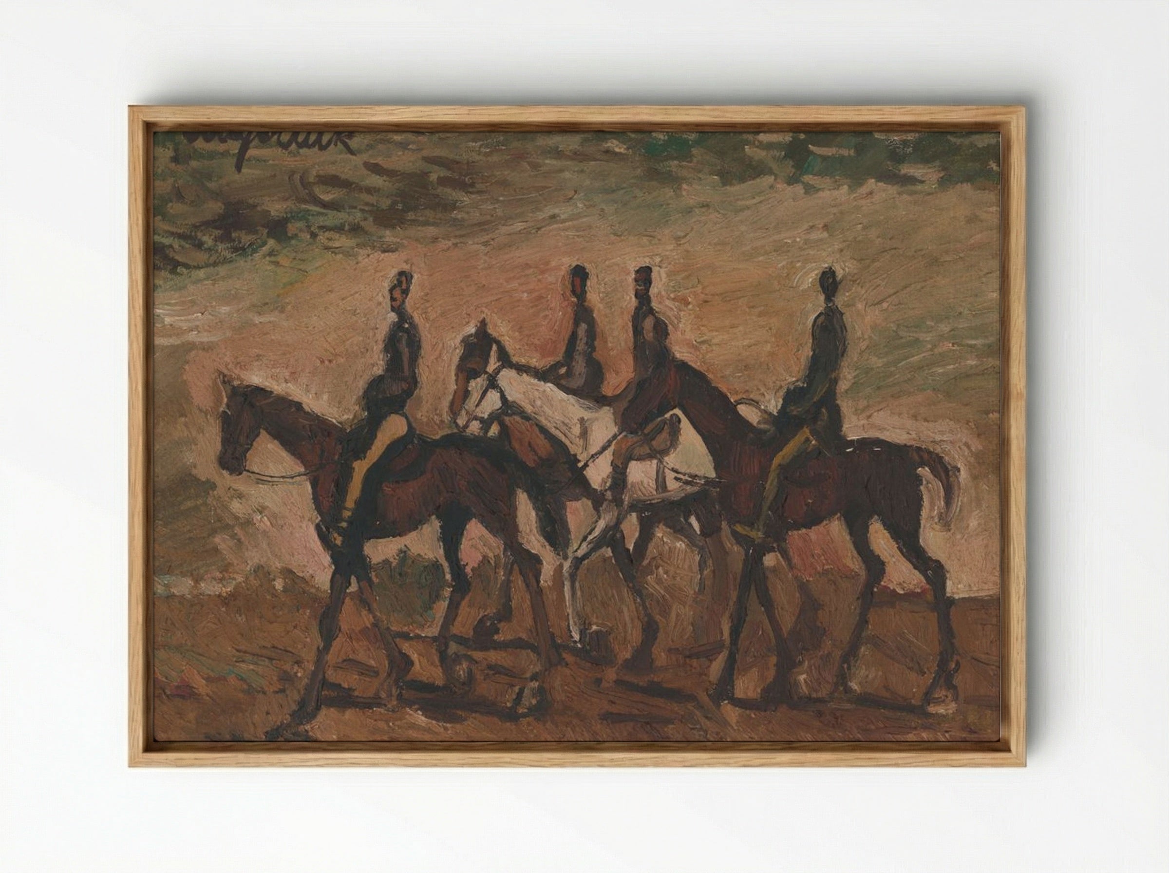 Horse Patrol - Cyprián Majerník - Framed Canvas Wood