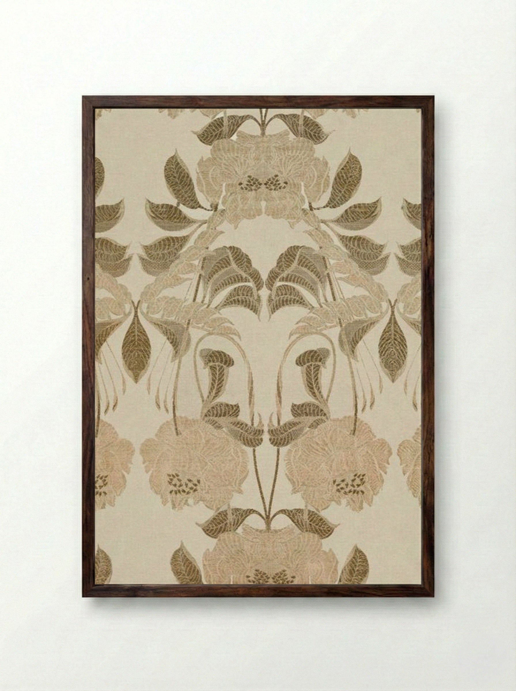 Silk with Art Nouveau Design - Georges de Feure - Framed Print Dark Wood