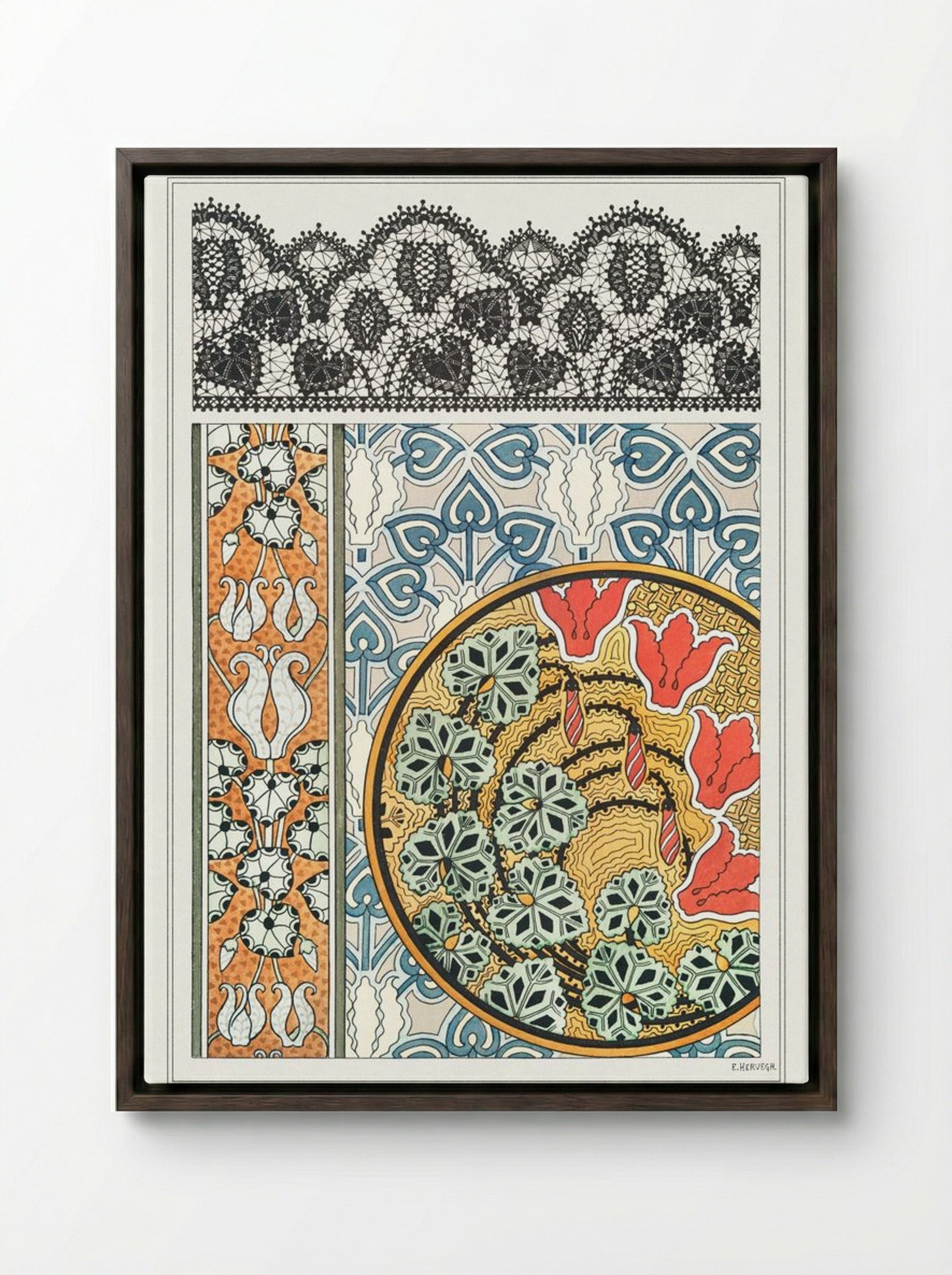 Cyclamen, Plate 23 from La Plante et ses Applications ornementales - Maurice Pillard Verneuil - Framed Canvas Dark Wood