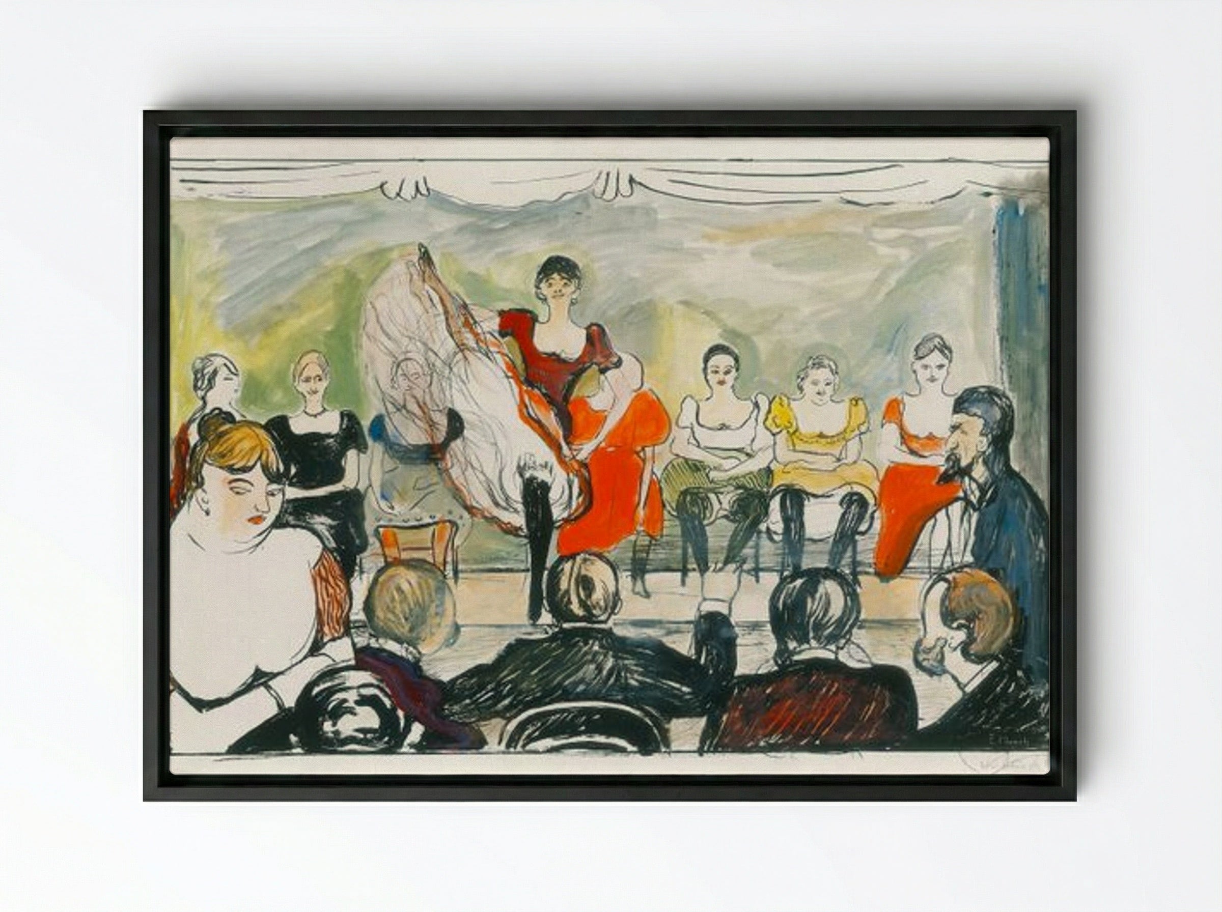 Tingeltangel - Edvard Munch - Framed Canvas Black