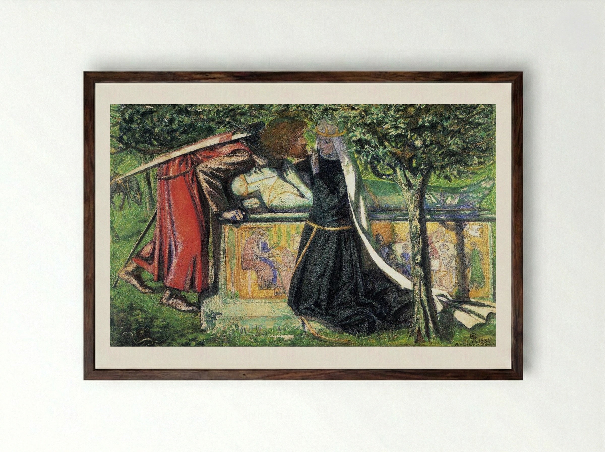 Arthur's Tomb - Dante Gabriel Rossetti - Framed Print Dark Wood