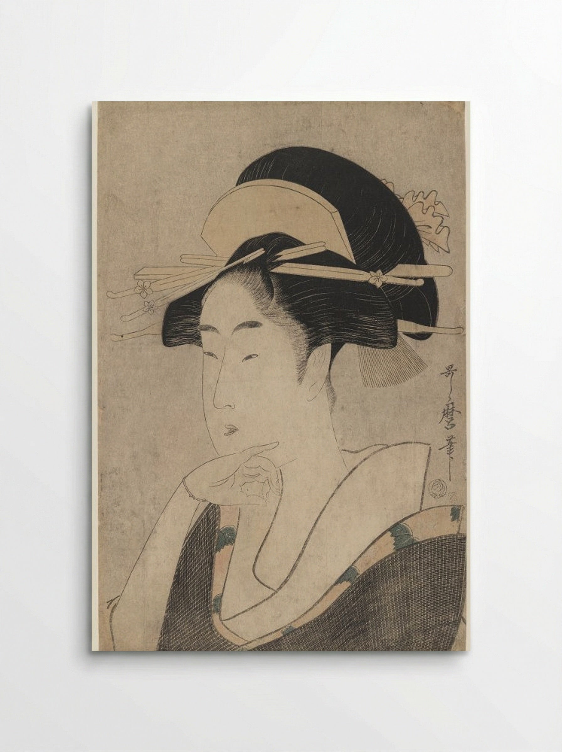 Large Head and Bust Portrait of Beauty - Kitagawa Utamaro - Poster