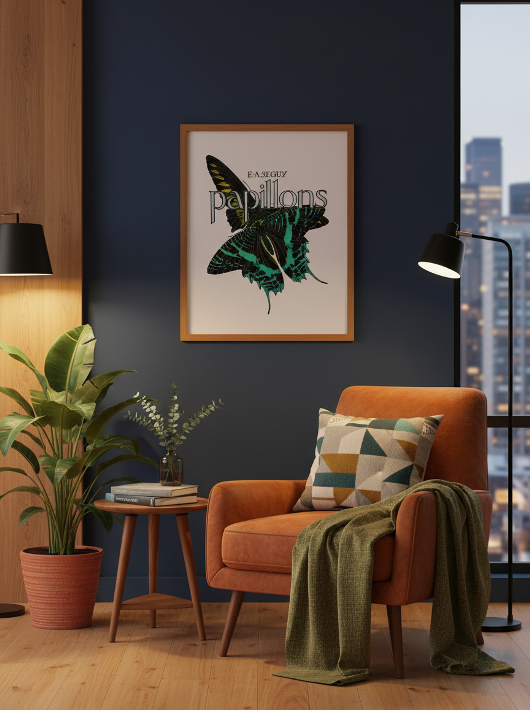 Papillons, Plate No. 1 (Teal and Black Butterfly) - Émile-Allain Séguy - Lifestyle