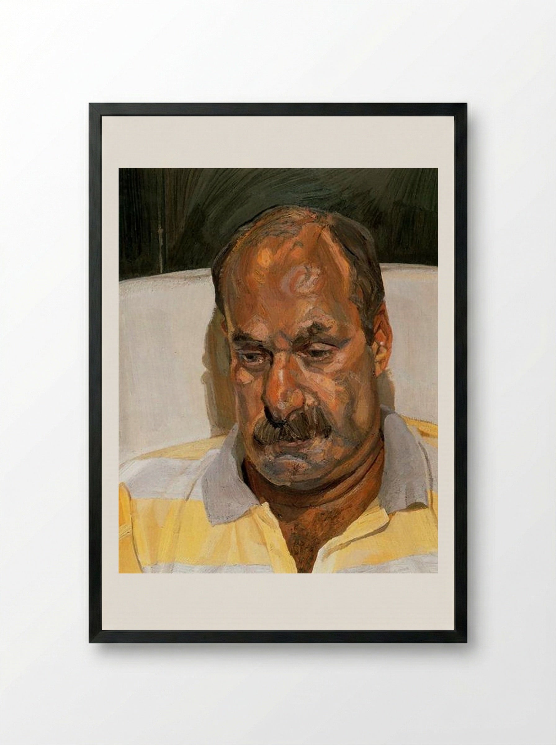 Man in a Sports Shirt - Lucian Freud - Framed Print Black