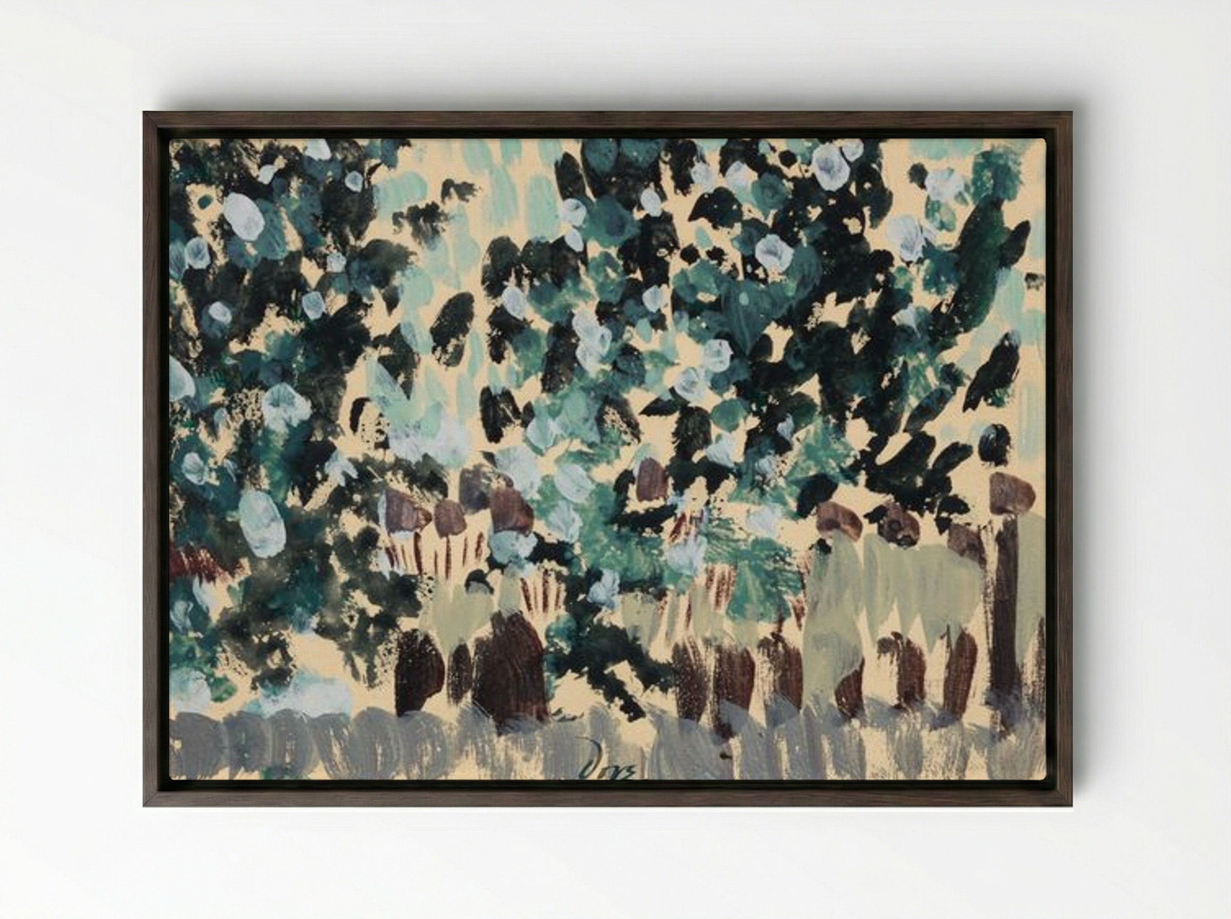Green Leaves - Arthur Dove - Framed Canvas Dark Wood