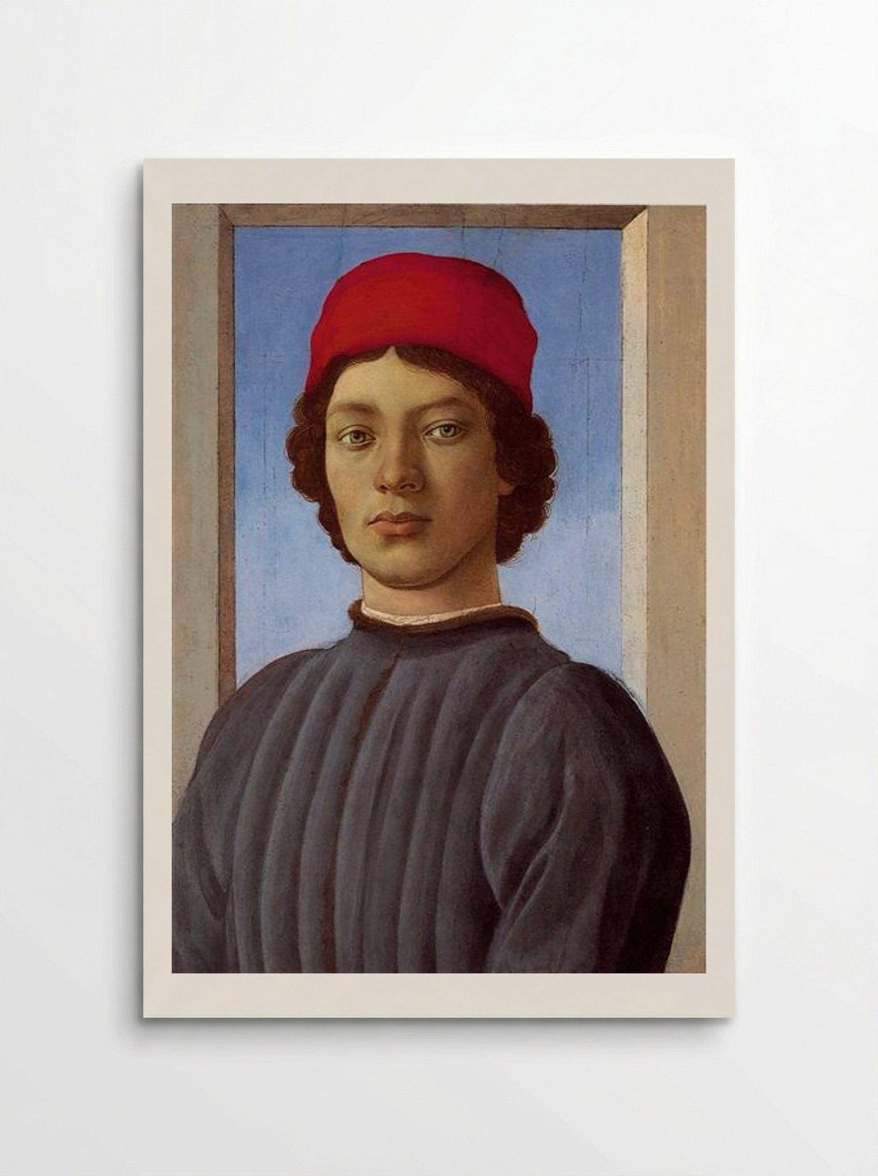 Portrait of a Young Man with Red Cap - Sandro Botticelli - Poster