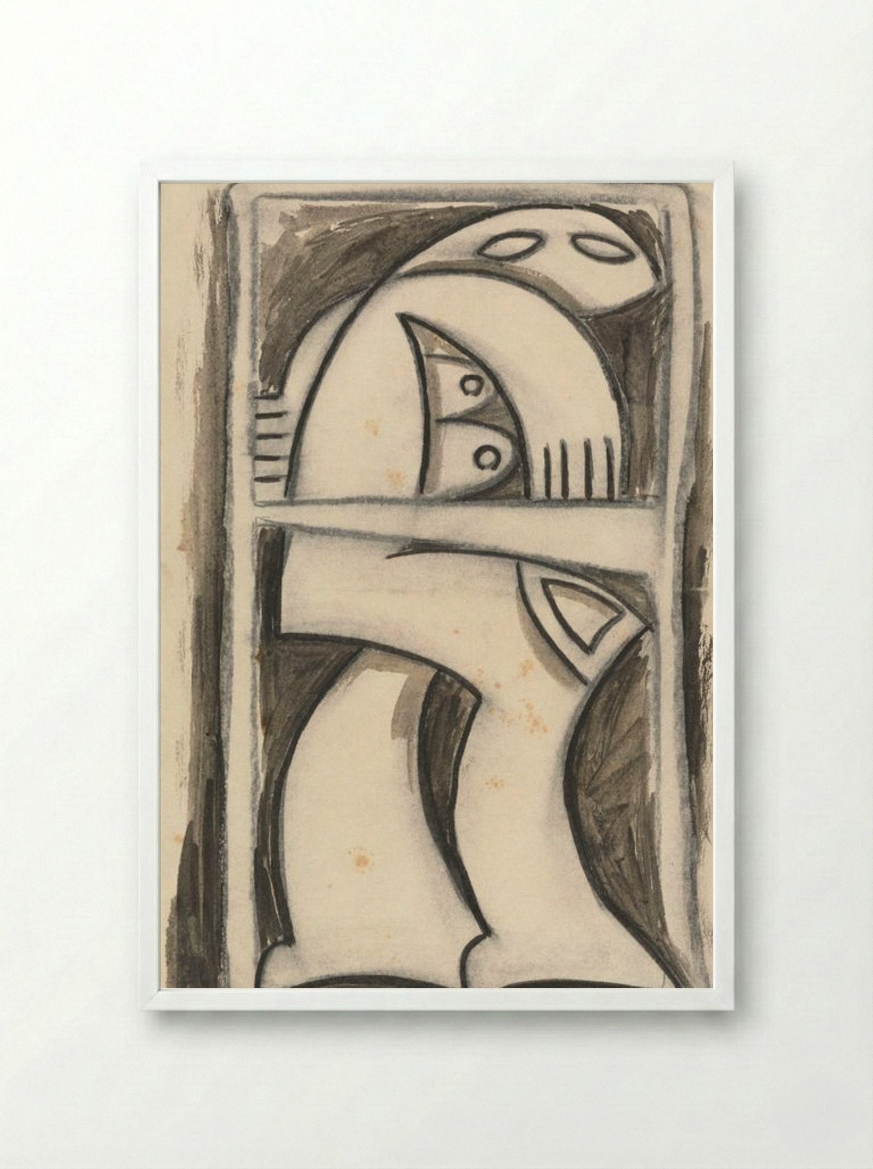 Standing Female Figure (Study) - Pablo Picasso - Framed Print White