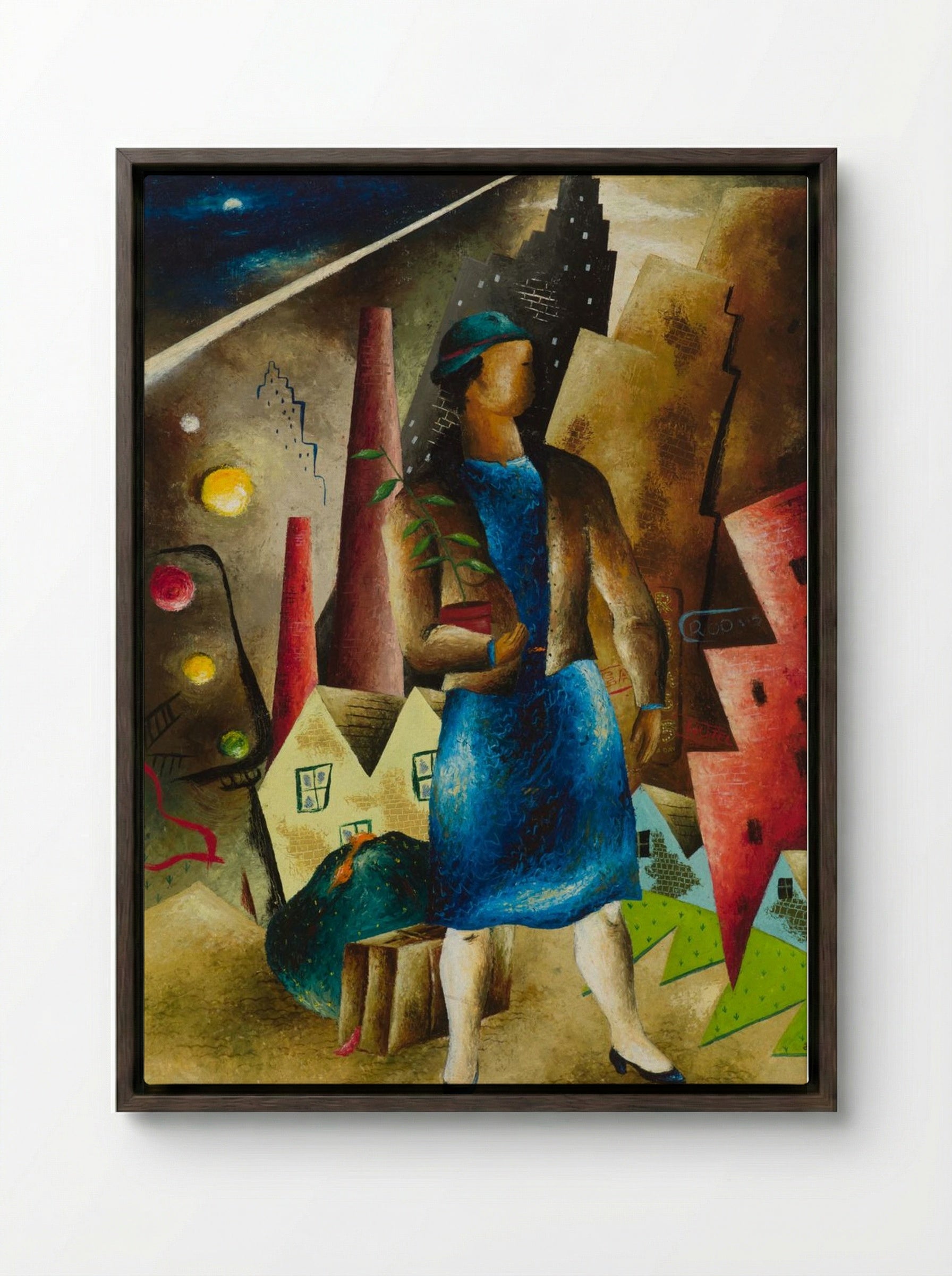 The Eviction - Eugeniusz Eibisch - Framed Canvas Dark Wood