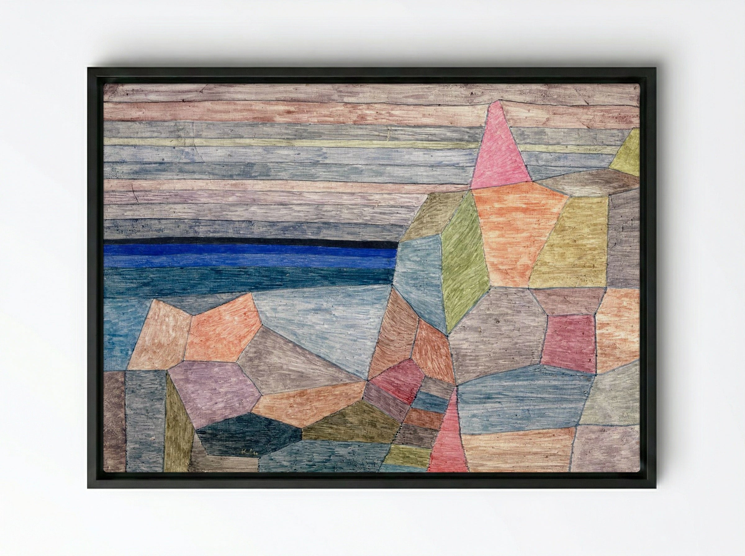 Promontory, Ph. - Paul Klee - Framed Canvas Black