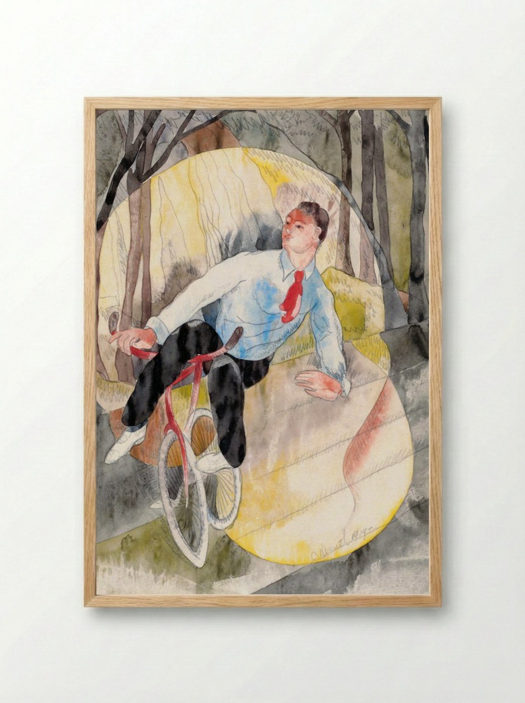 In Vaudeville: The Bicycle Rider - Charles Demuth - Framed Print Wood